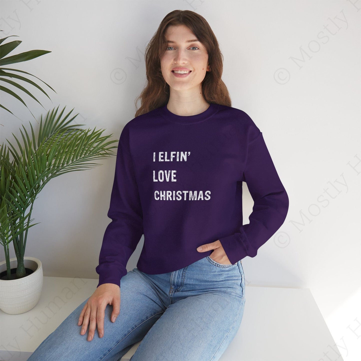 I Elfin' Love Christmas | Purple Unisex | Mostly Human