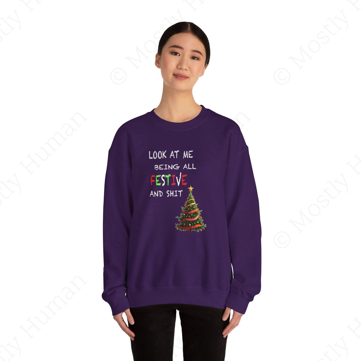 Look At Me Being All Festive and Sh*t – Funny Christmas | Purple Unisex | Mostly Human