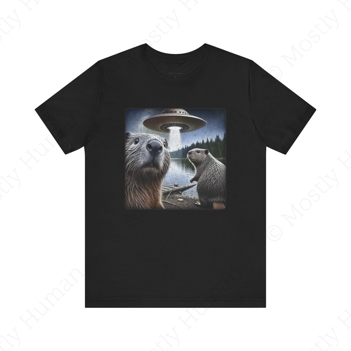 Beavers Selfie UFO | Black Unisex | Mostly Human