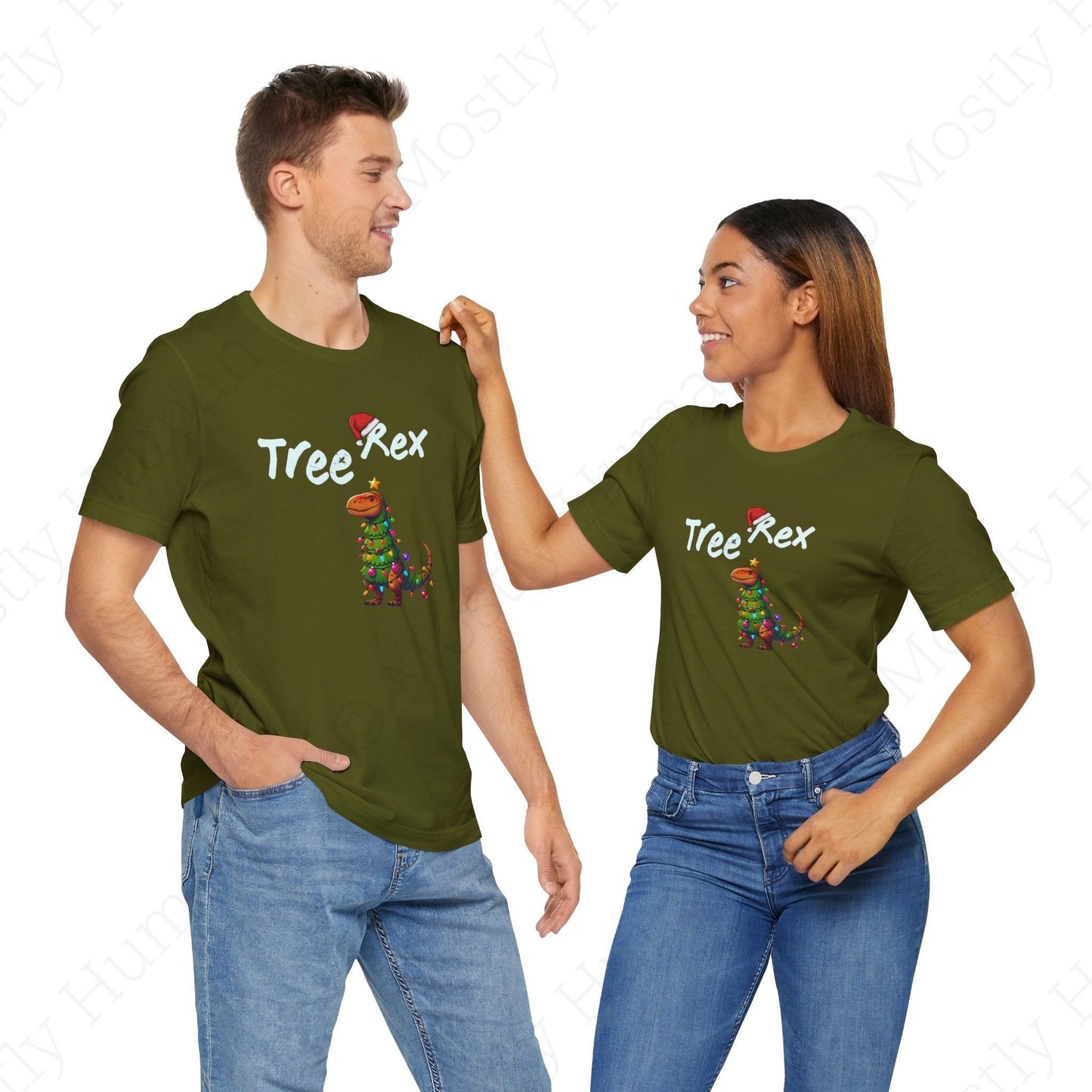 Tree Rex Christmas | Olive Unisex | Mostly Human