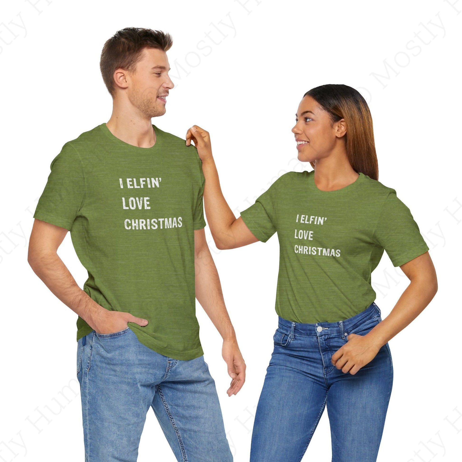 I Elfin' Love Christmas | Heather Green Unisex | Mostly Human