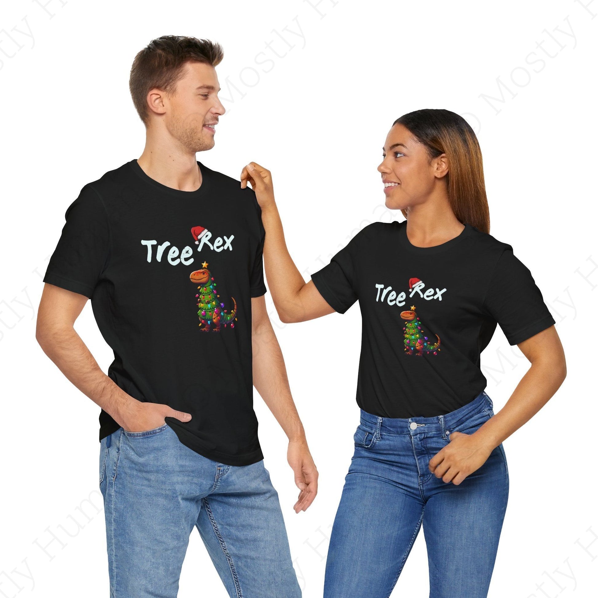 Tree Rex Christmas | Black Unisex | Mostly Human