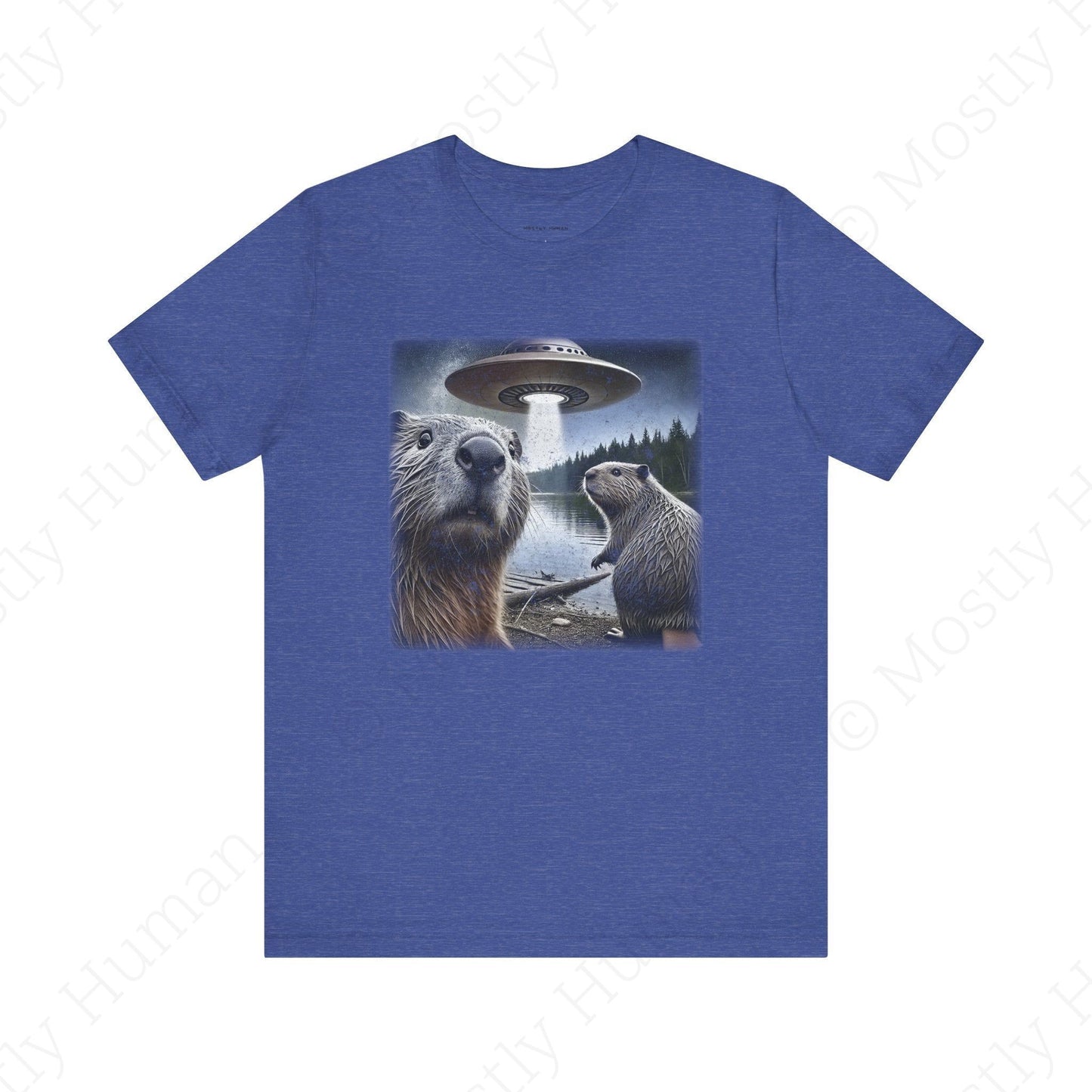 Beavers Selfie UFO | Heather True Royal Unisex | Mostly Human