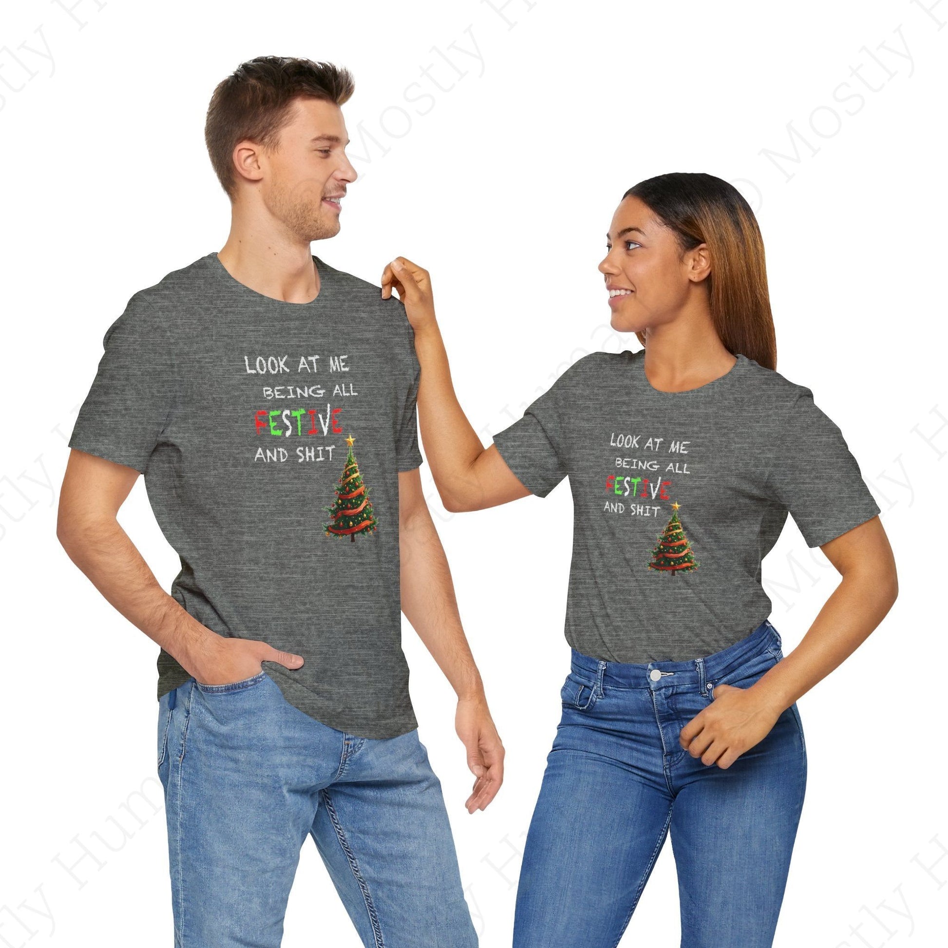 Look At Me Being All Festive and Sh*t – Funny Christmas | Deep Heather Unisex | Mostly Human