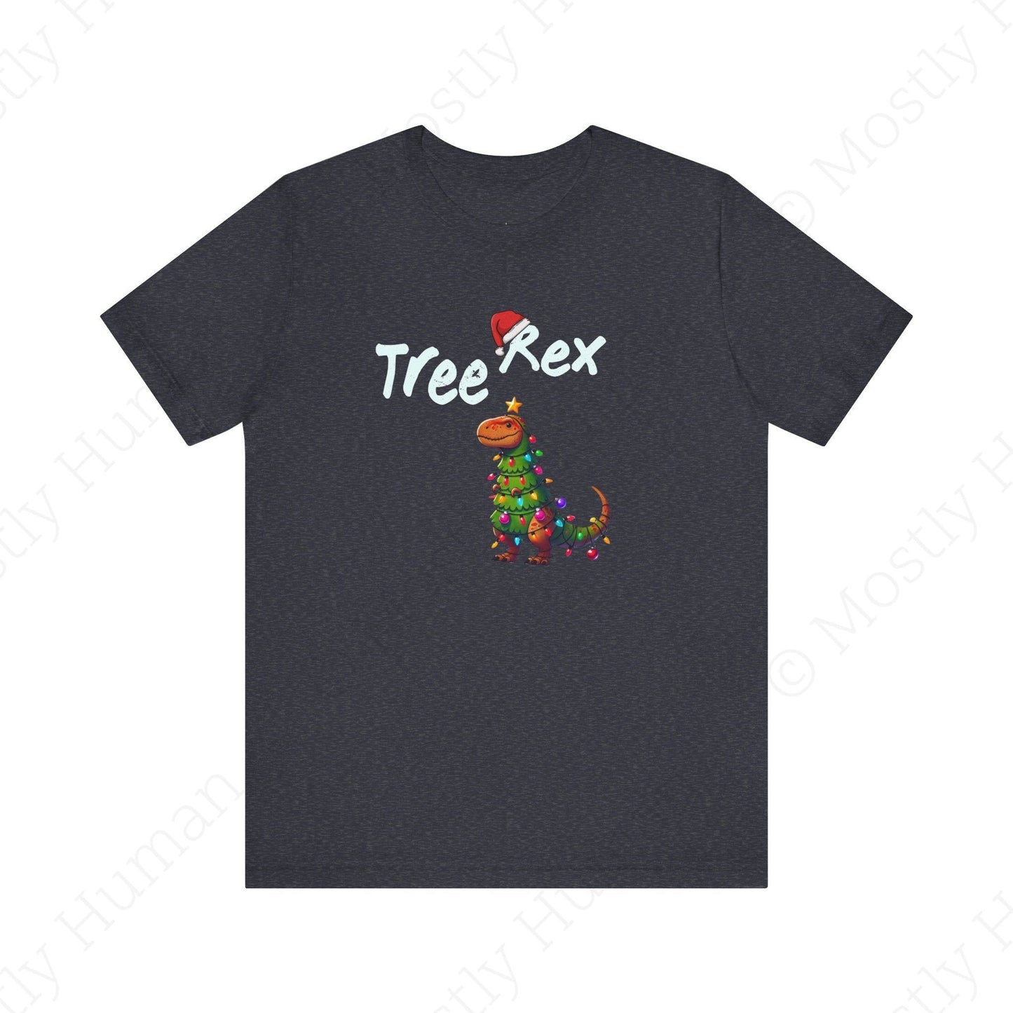 Tree Rex Christmas | Heather Navy Unisex | Mostly Human