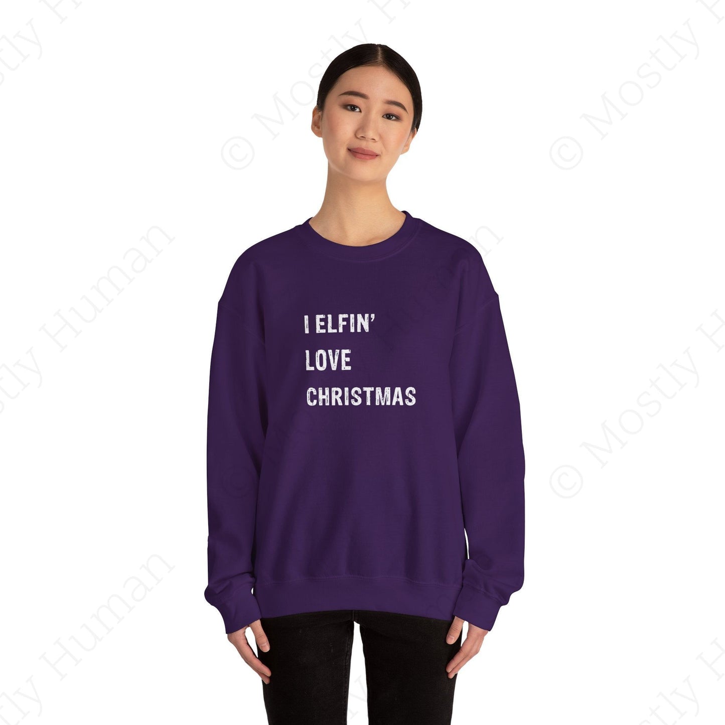 I Elfin' Love Christmas | Purple Unisex | Mostly Human