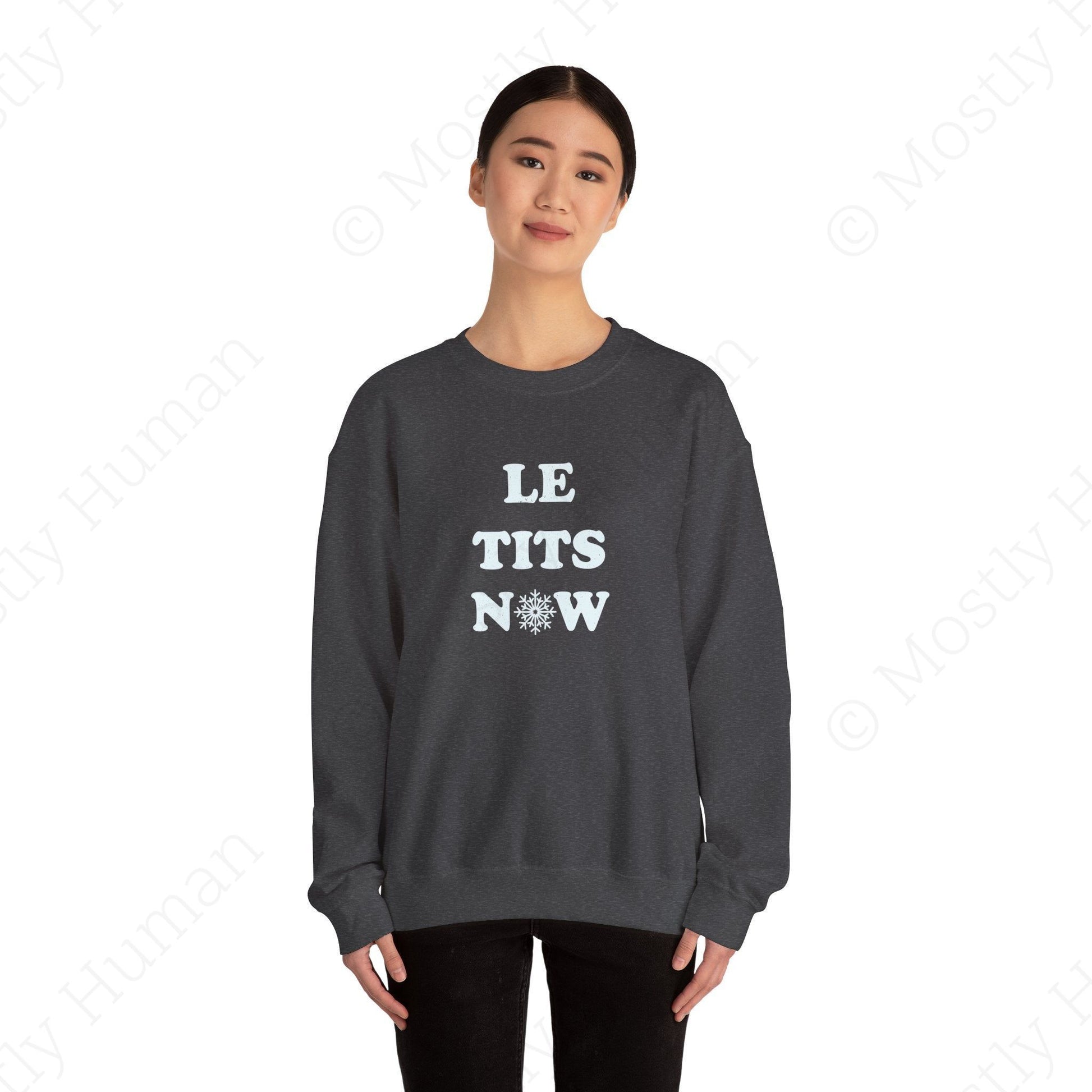 Le Tits Now | Dark Heather Unisex | Mostly Human