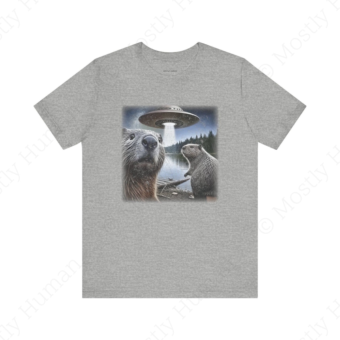 Beavers Selfie UFO | Athletic Heather Unisex | Mostly Human