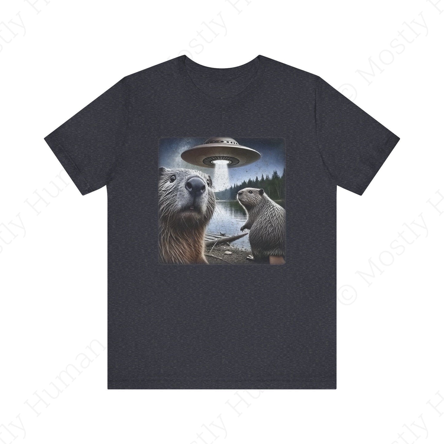 Beavers Selfie UFO | Heather Navy Unisex | Mostly Human