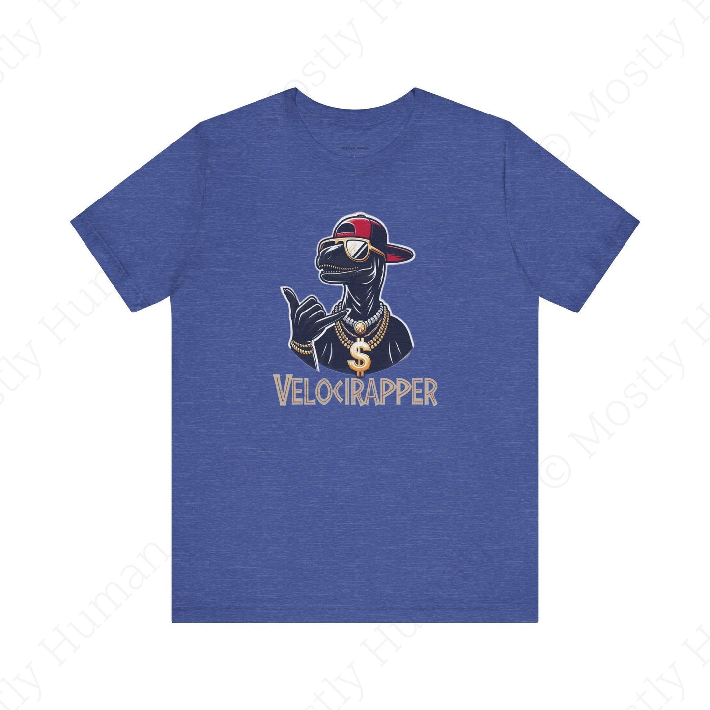 Velocirapper Dinosaur | Heather True Royal Unisex | Mostly Human