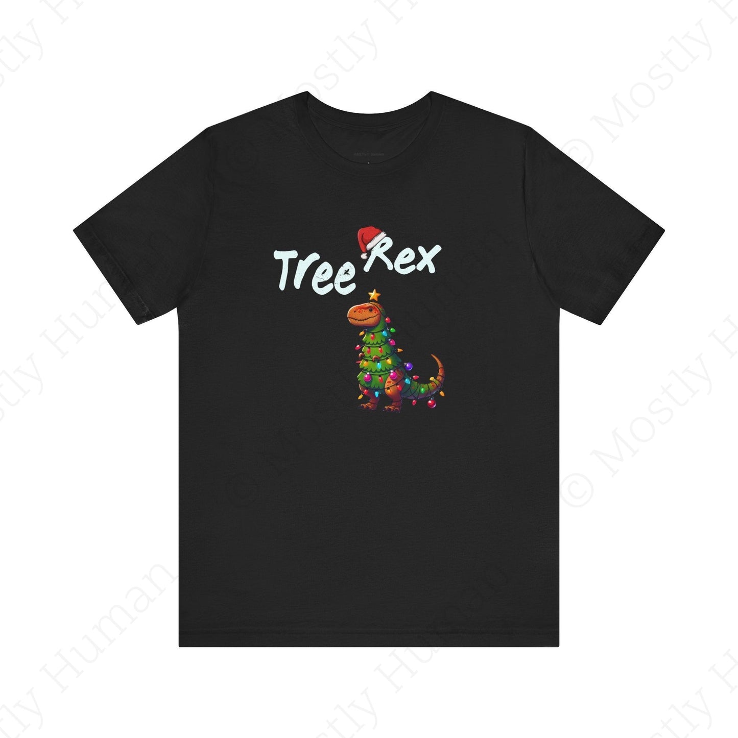 Tree Rex Christmas | Black Unisex | Mostly Human