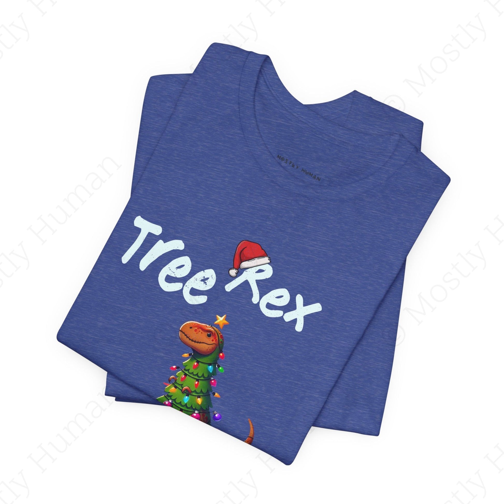 Tree Rex Christmas | Heather True Royal Unisex | Mostly Human