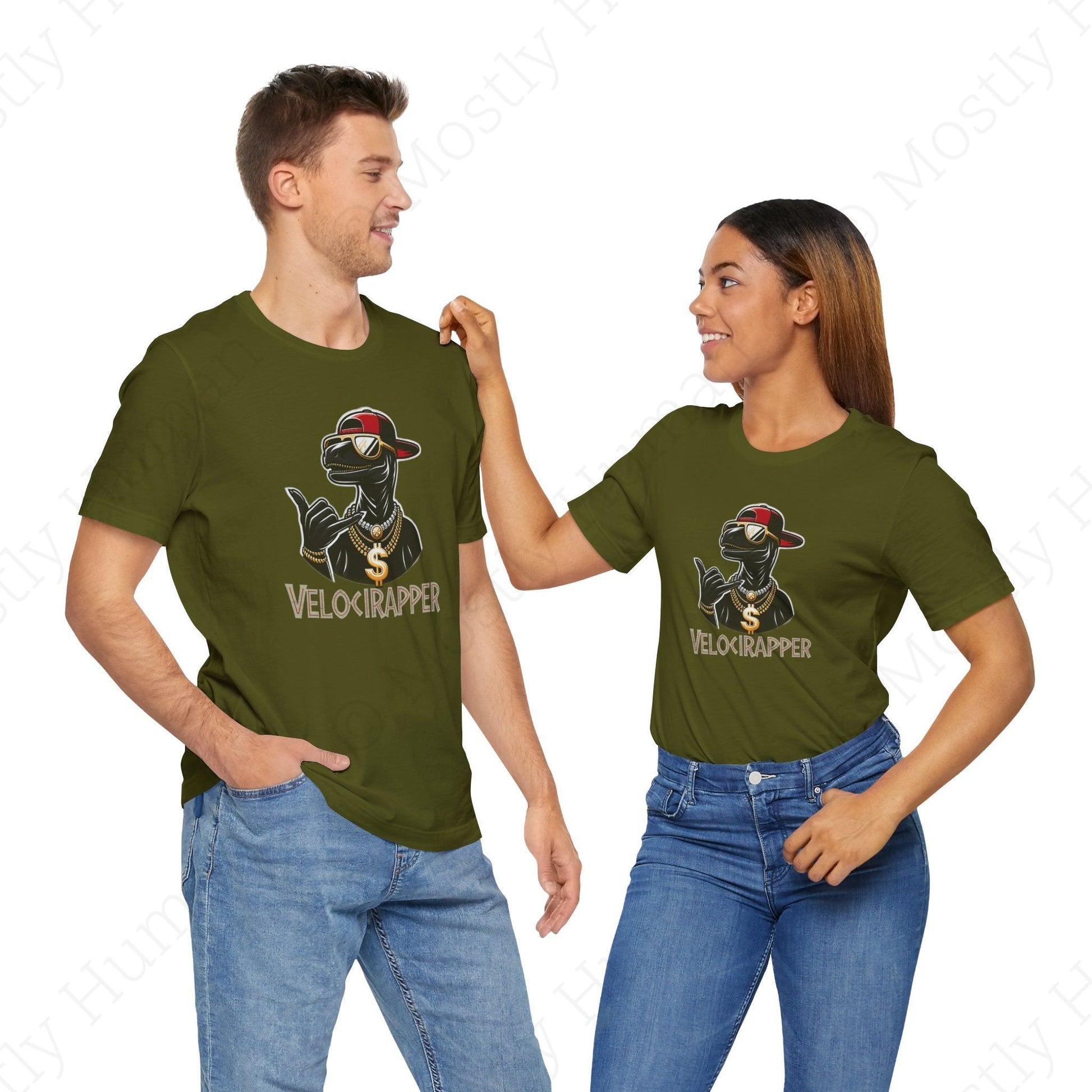 Velocirapper Dinosaur | Olive Unisex | Mostly Human