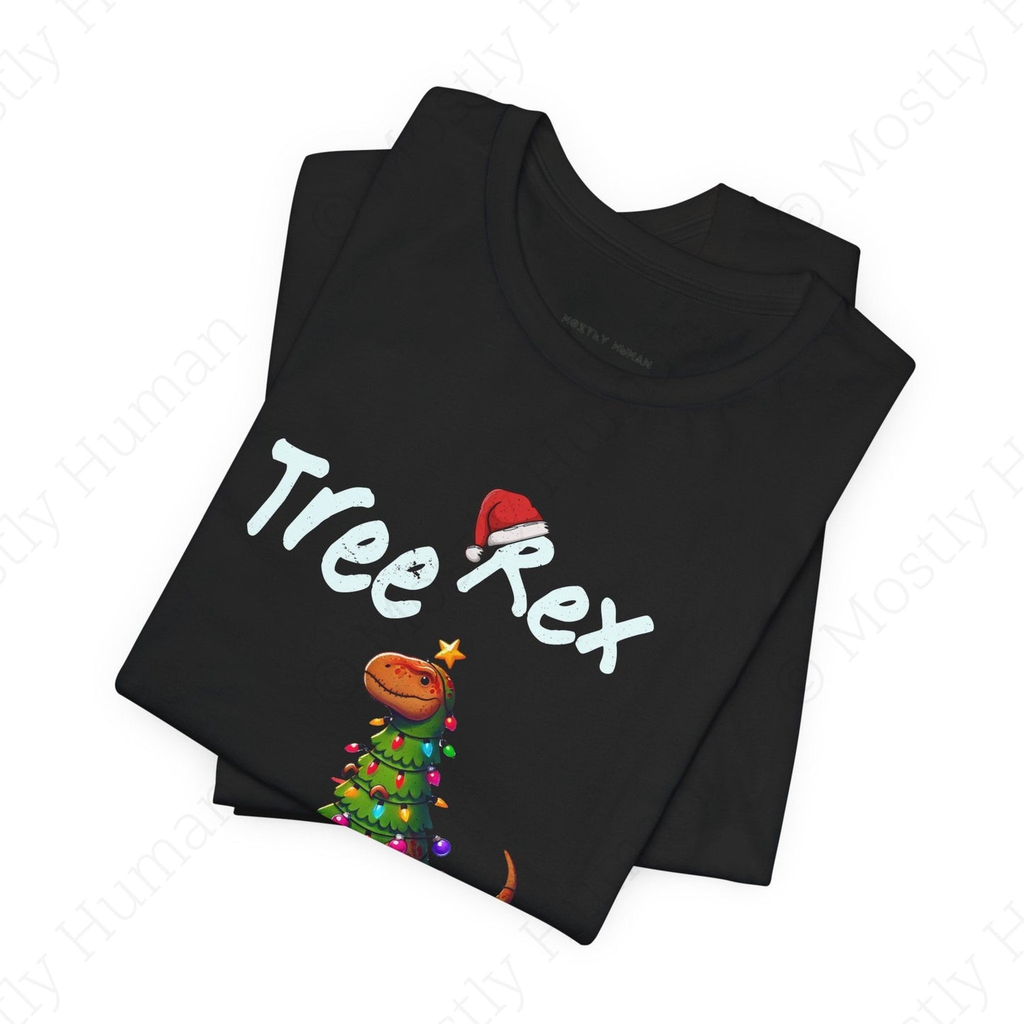 Tree Rex Christmas | Black Unisex | Mostly Human