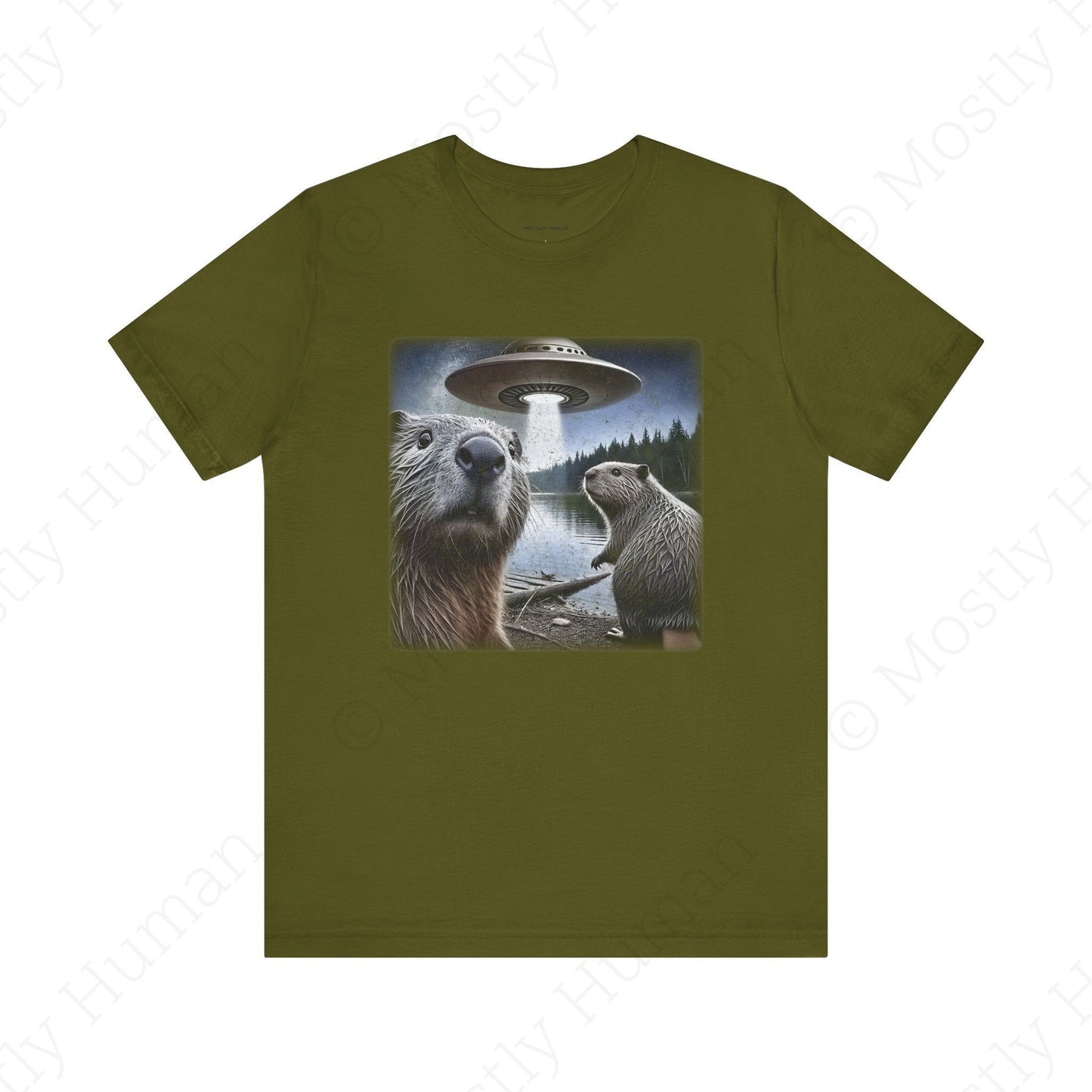 Beavers Selfie UFO | Olive Unisex | Mostly Human