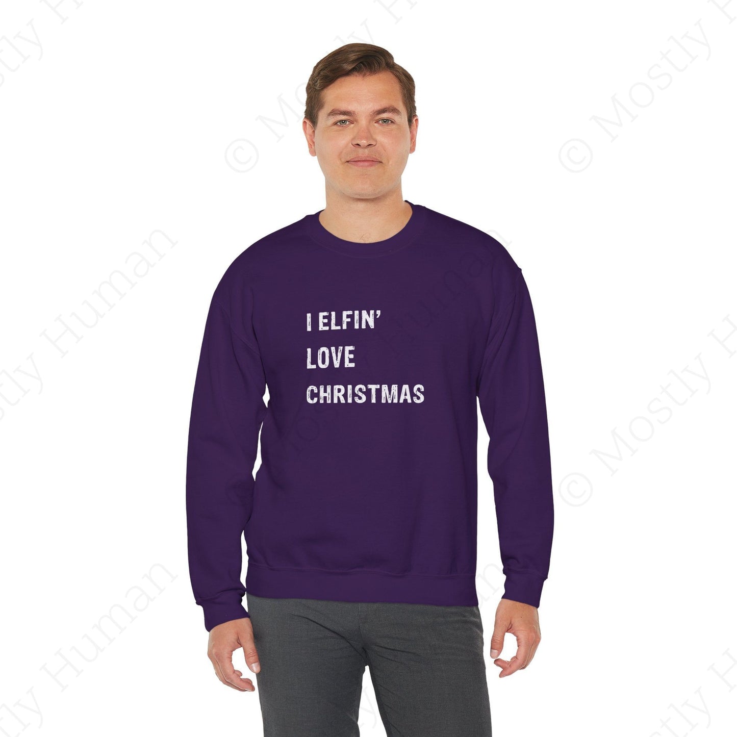 I Elfin' Love Christmas | Purple Unisex | Mostly Human