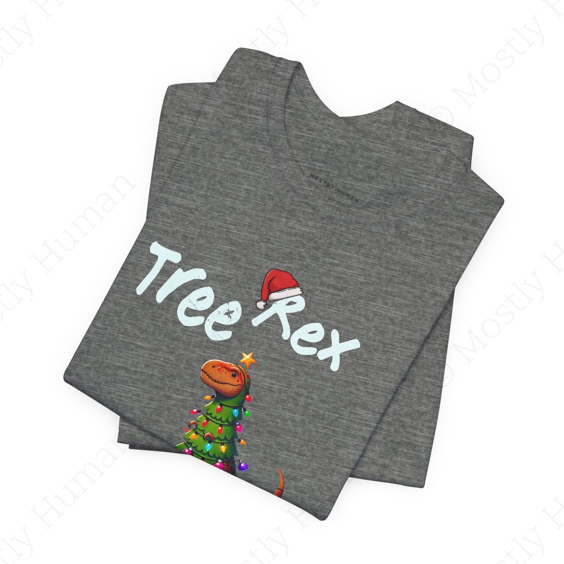 Tree Rex Christmas | Deep Heather Unisex | Mostly Human