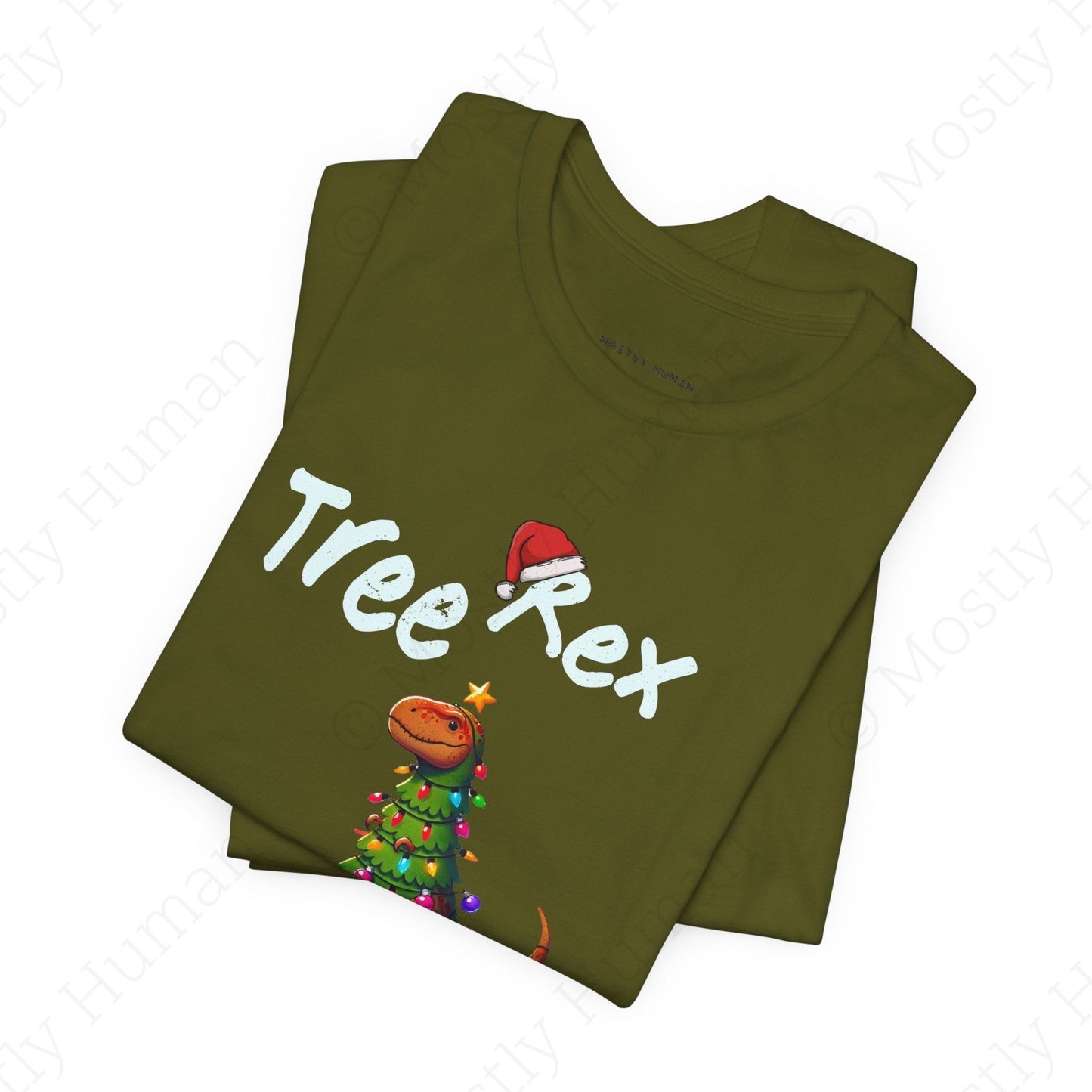 Tree Rex Christmas | Olive Unisex | Mostly Human