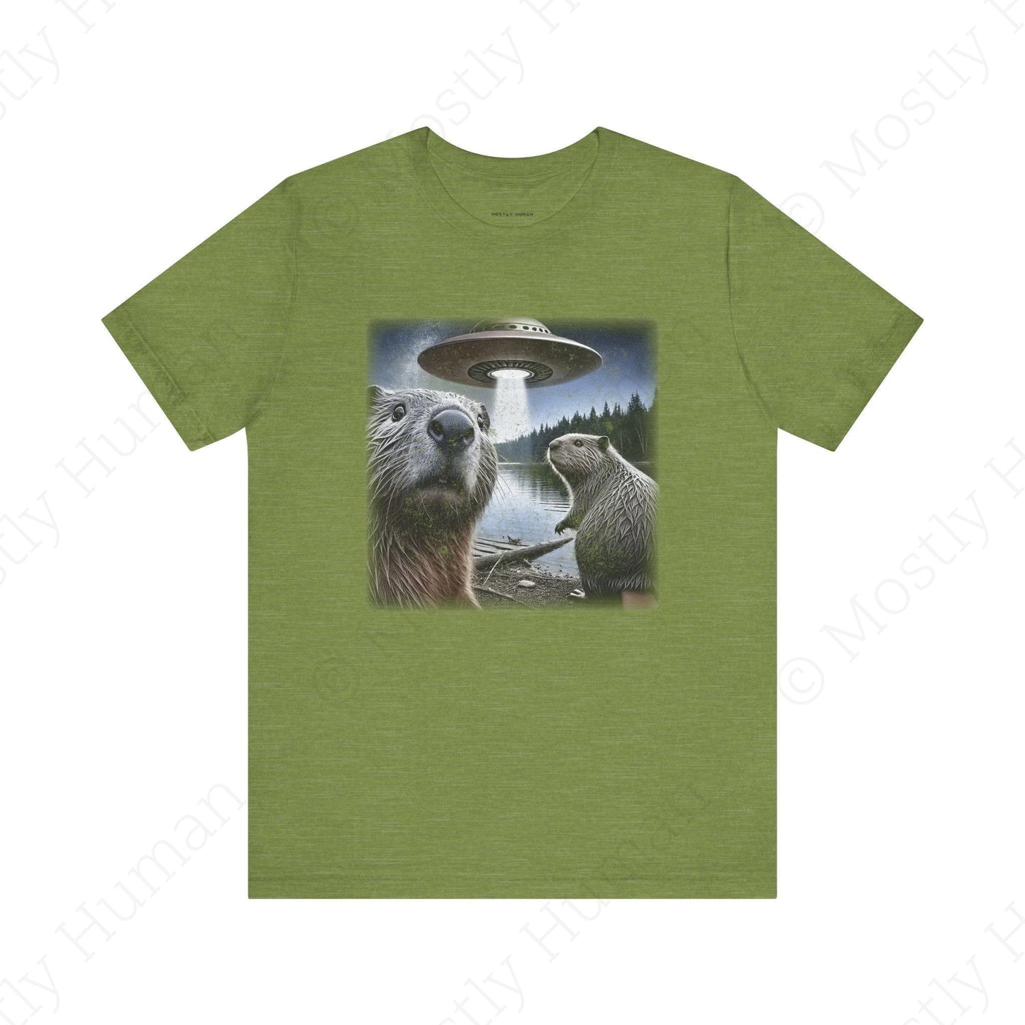 Beavers Selfie UFO | Heather Green Unisex | Mostly Human