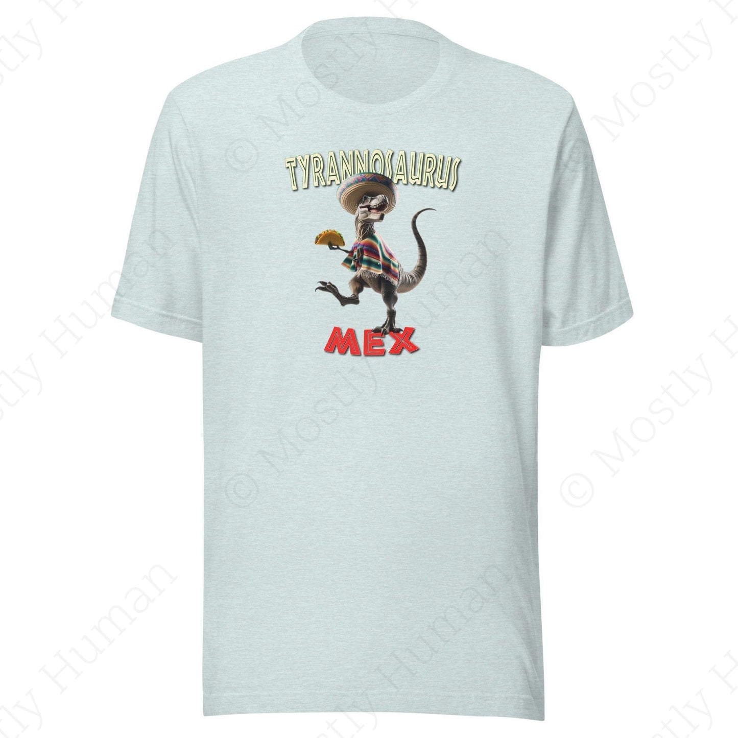 T-Mex Tyrannosaurus Mex Taco | Heather Prism Ice Blue Unisex | Mostly Human