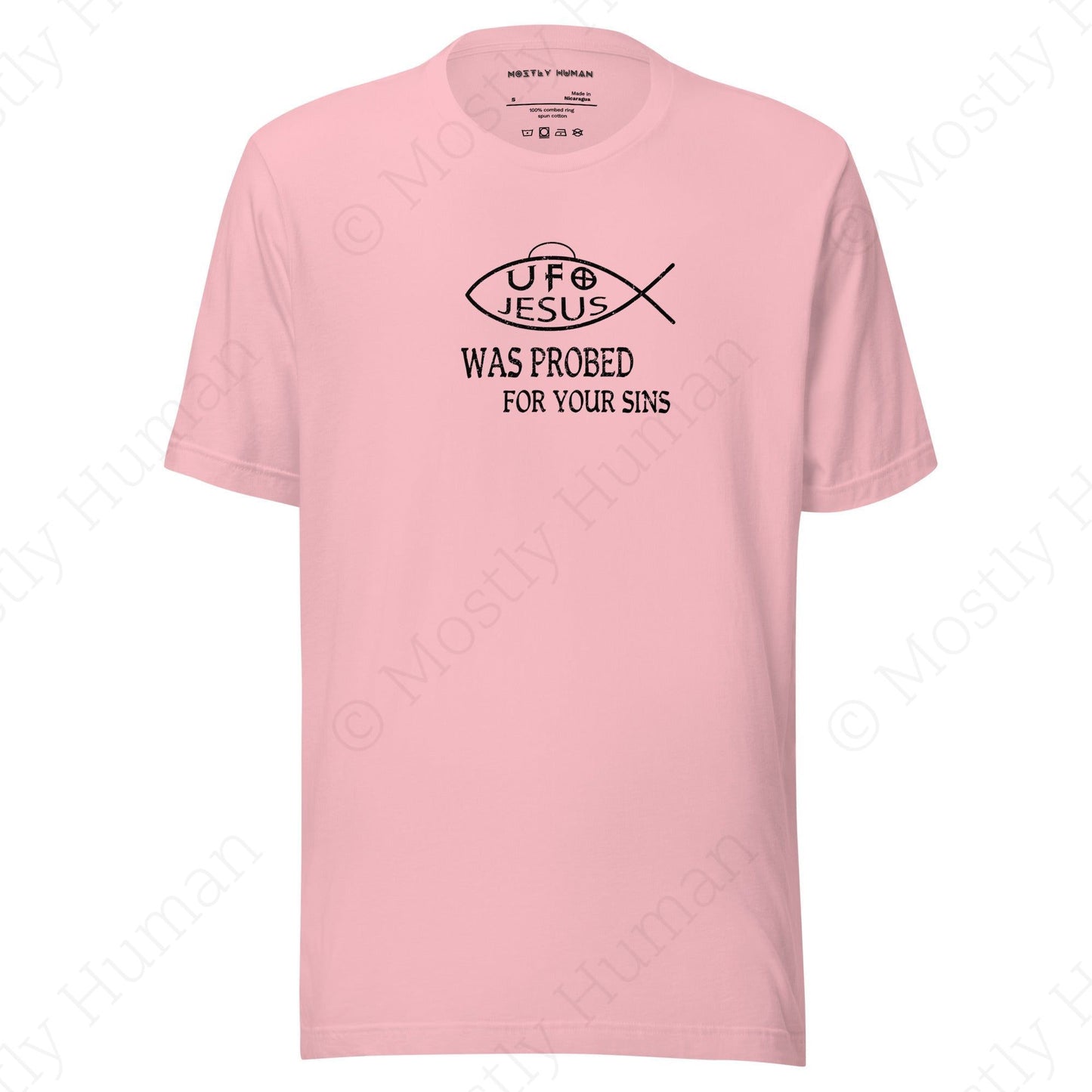 UFO Jesus Light Colors | Pink Unisex | Mostly Human