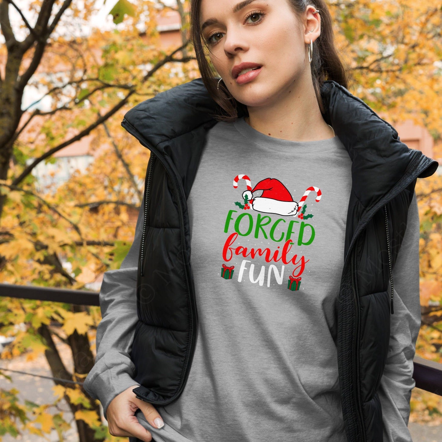 Forced Family Fun Christmas | Athletic Heather Unisex | Mostly Human