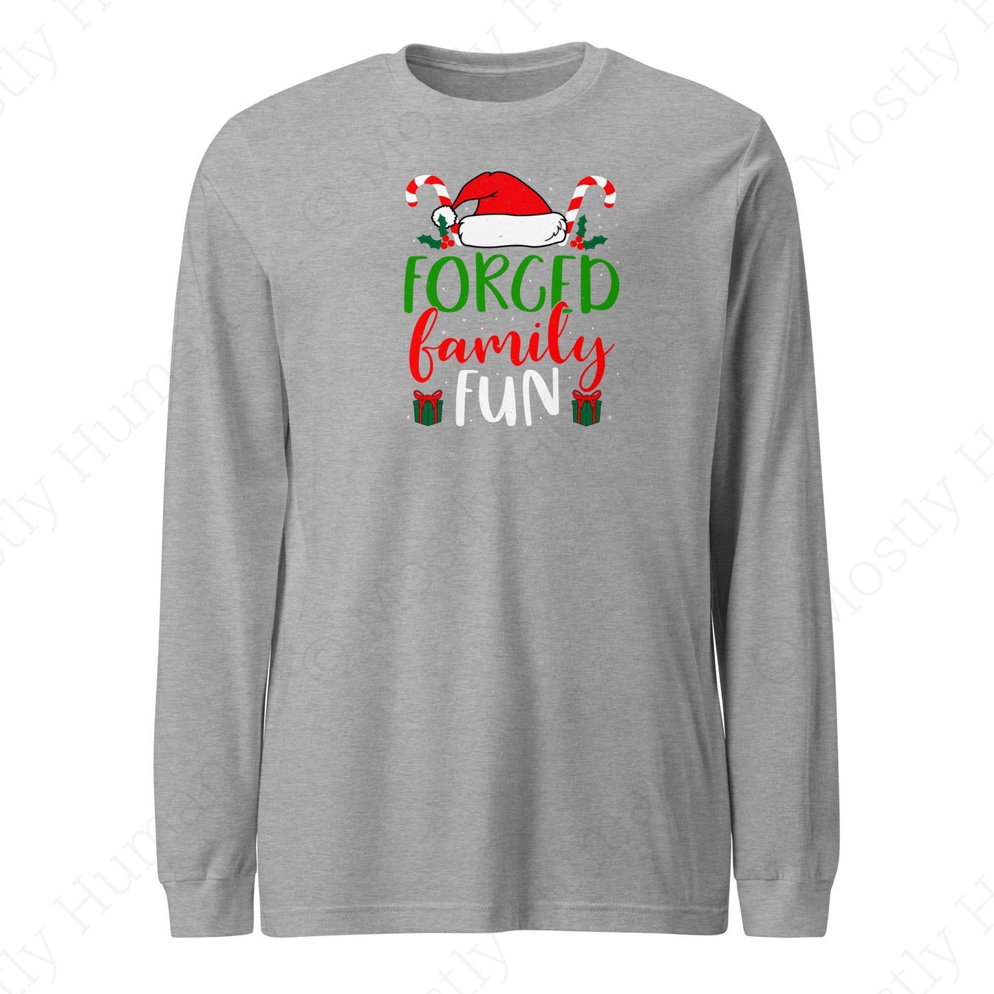 Forced Family Fun Christmas | Athletic Heather Unisex | Mostly Human