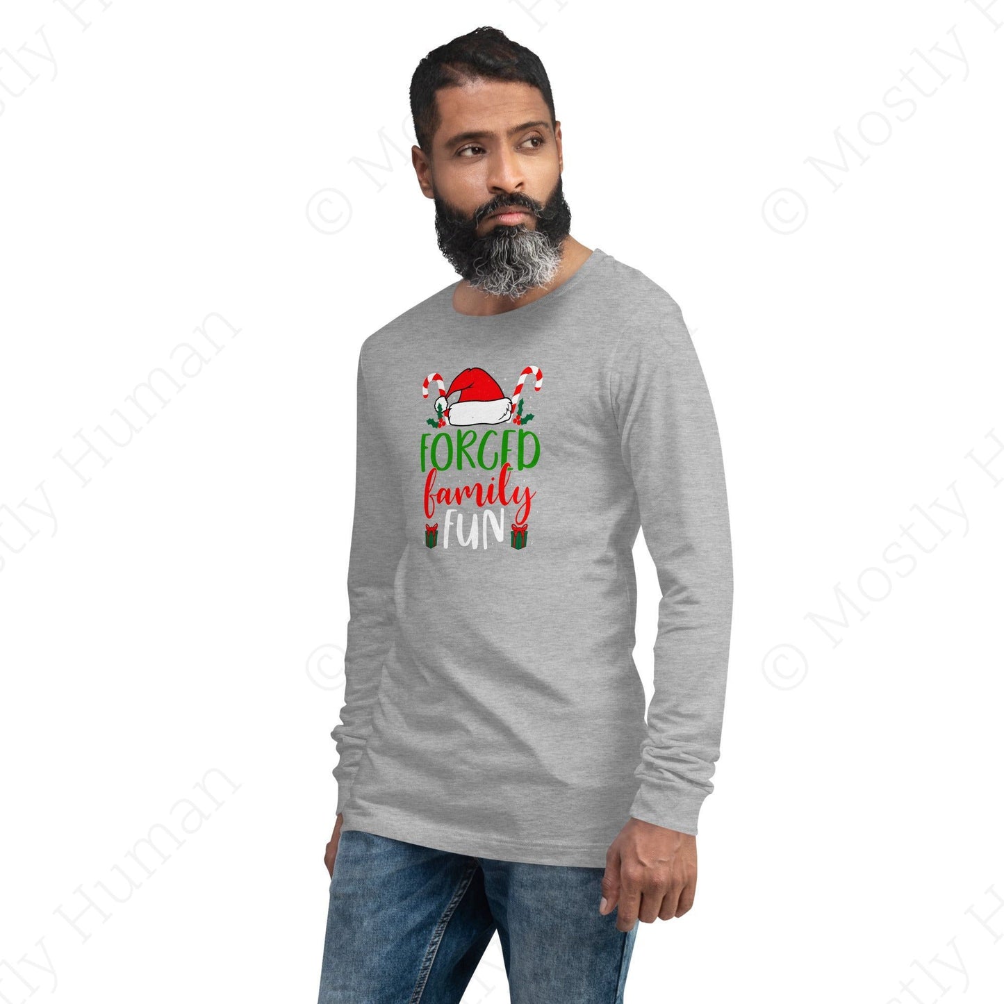 Forced Family Fun Christmas | Athletic Heather Unisex | Mostly Human