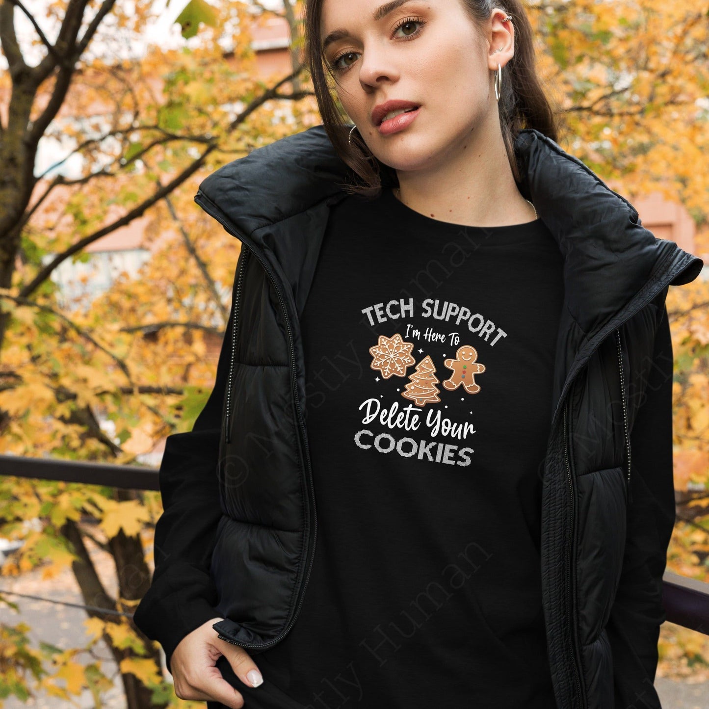 Tech Support Delete Your Cookies | Black Heather Unisex | Mostly Human