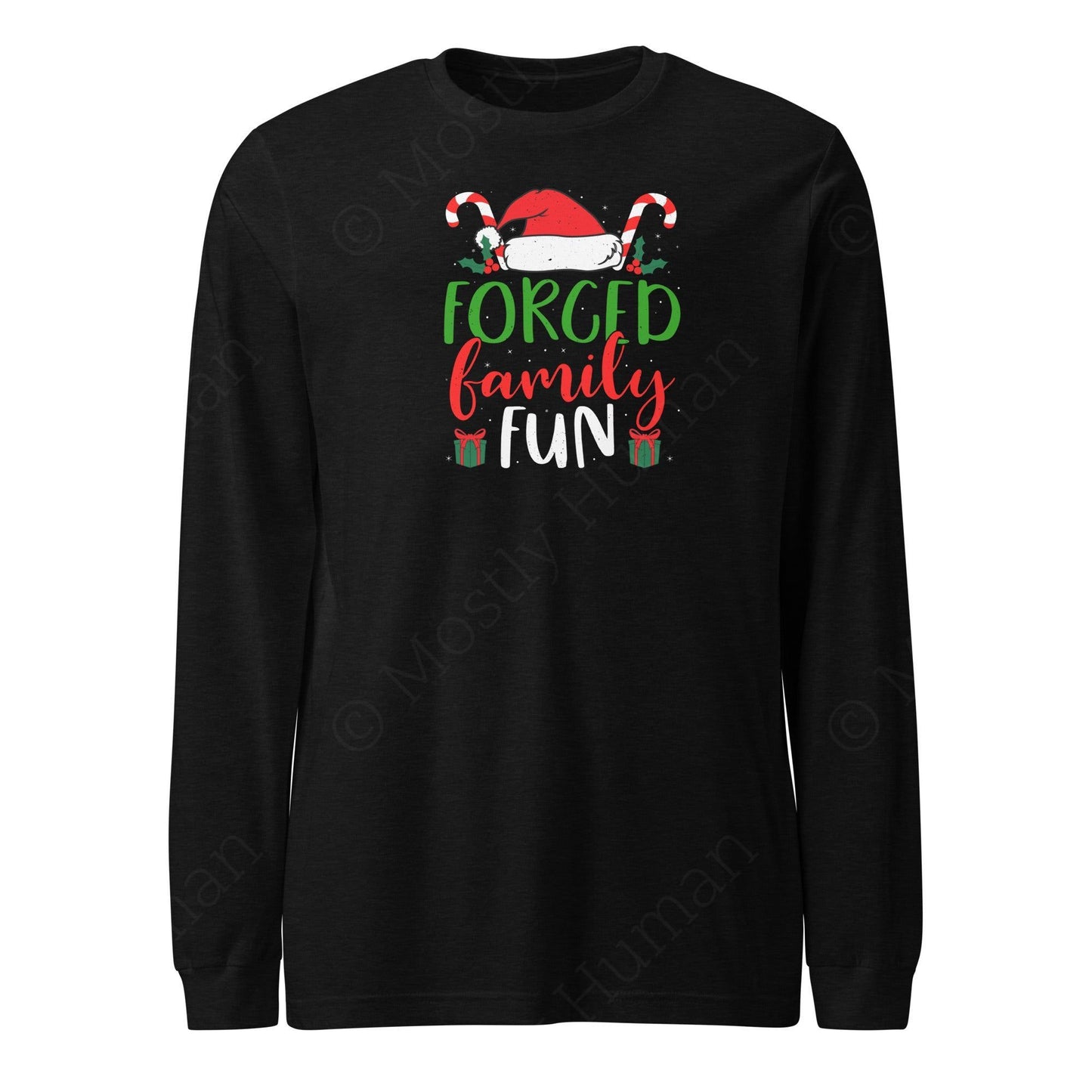 Forced Family Fun Christmas | Black Heather Unisex | Mostly Human