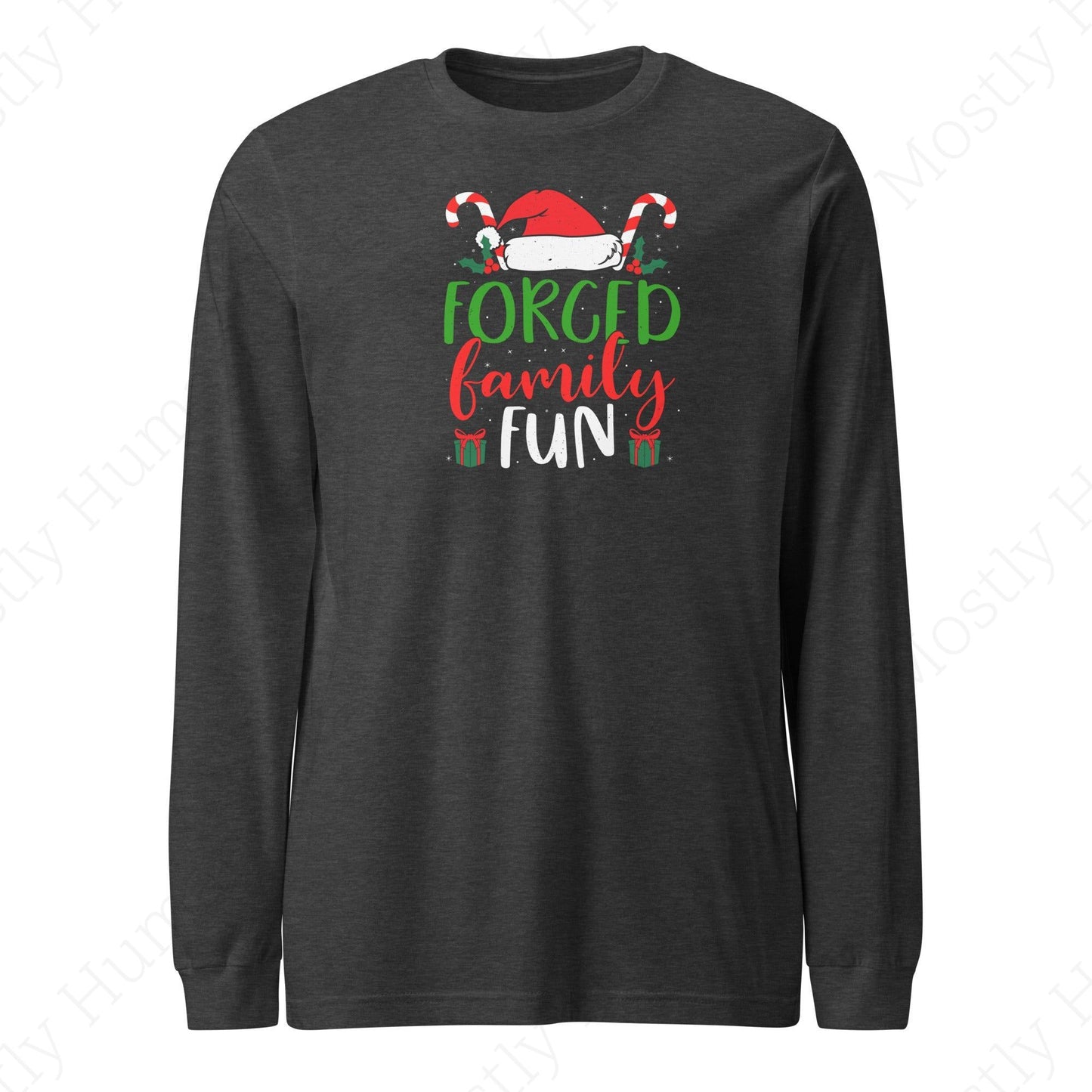 Forced Family Fun Christmas | Dark Grey Heather Unisex | Mostly Human