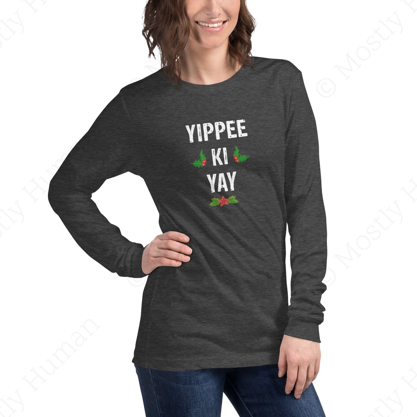 Yippee-Ki-Yay Christmas | Dark Grey Heather Unisex | Mostly Human