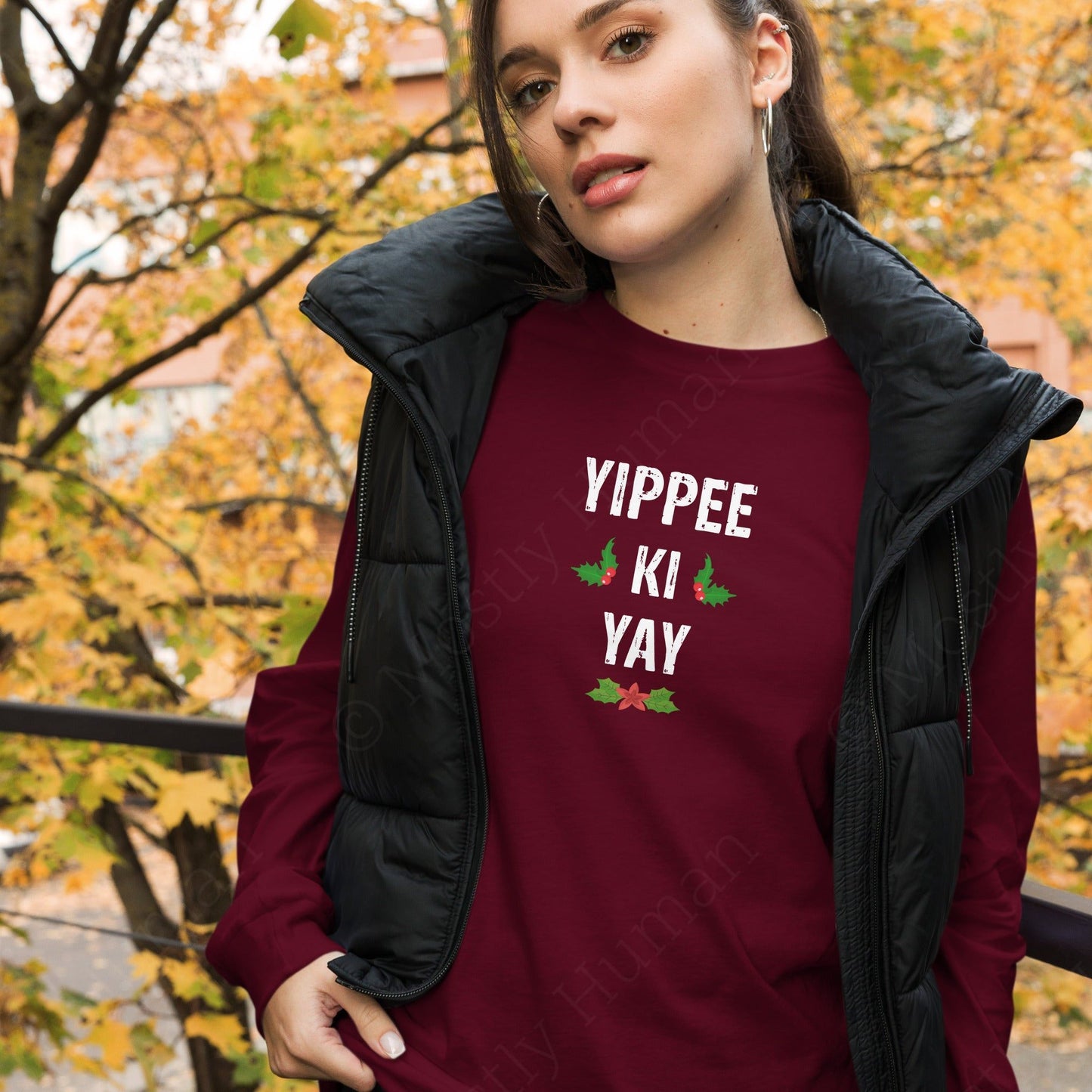 Yippee-Ki-Yay Christmas | Maroon Unisex | Mostly Human