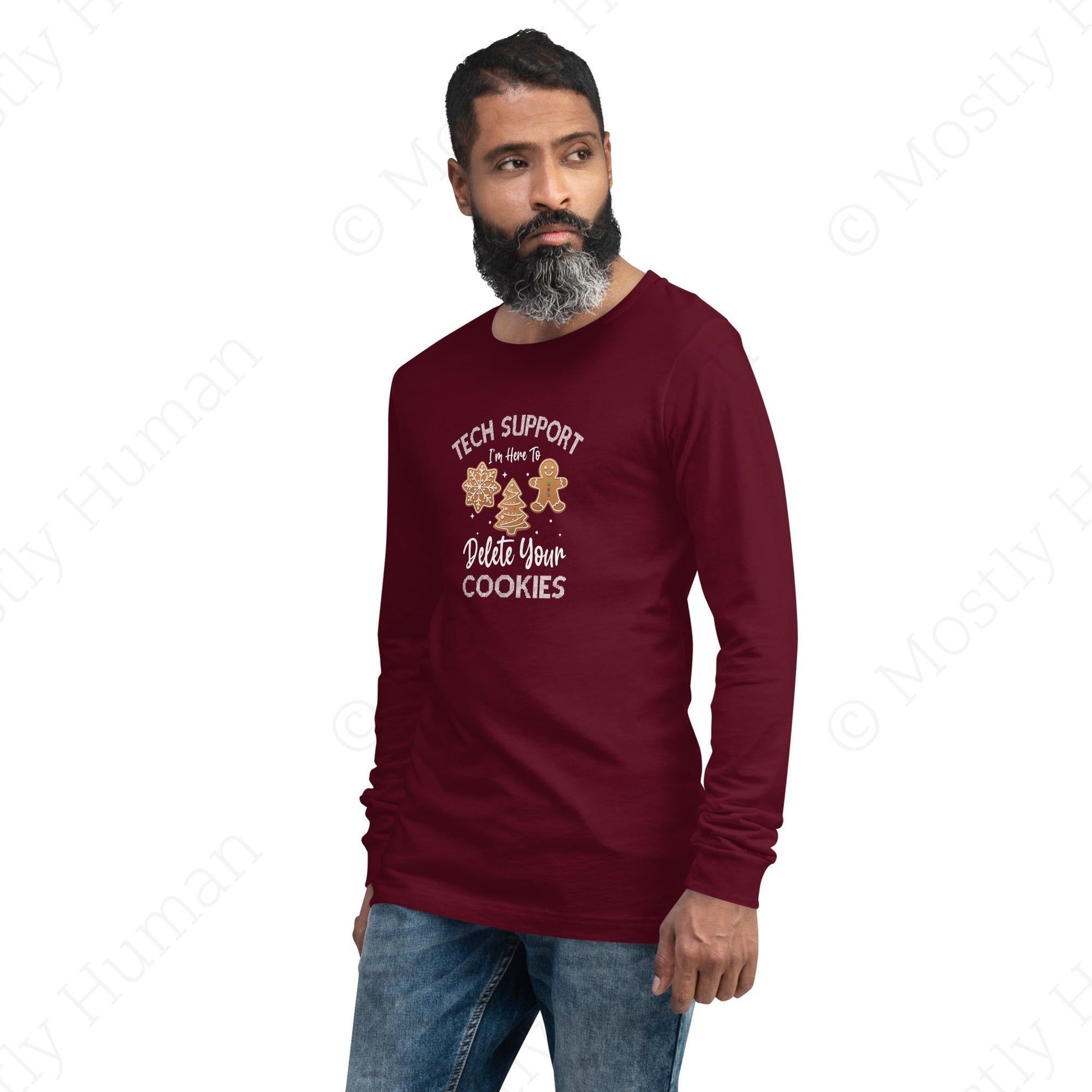 Tech Support Delete Your Cookies | Maroon Unisex | Mostly Human