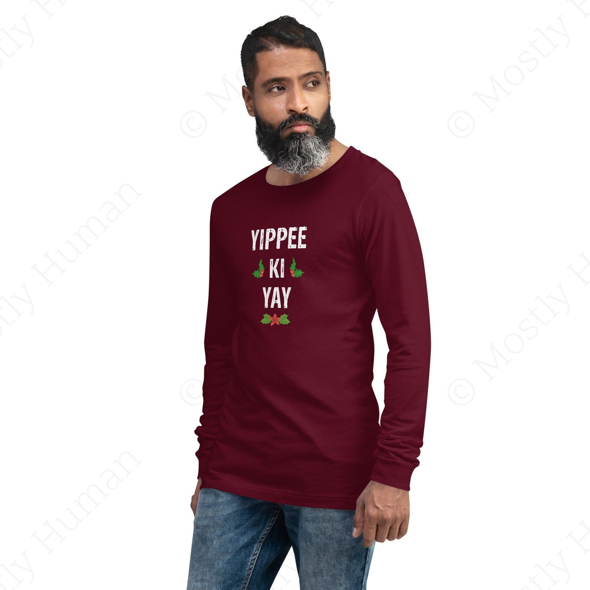 Yippee-Ki-Yay Christmas | Maroon Unisex | Mostly Human