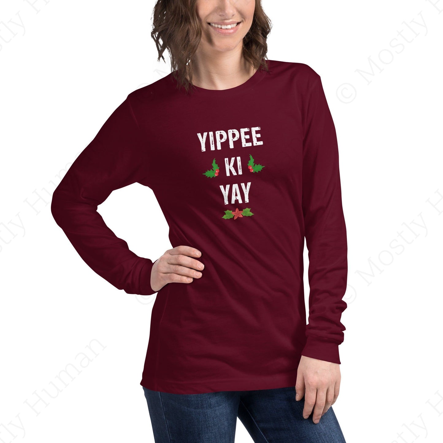 Yippee-Ki-Yay Christmas | Maroon Unisex | Mostly Human