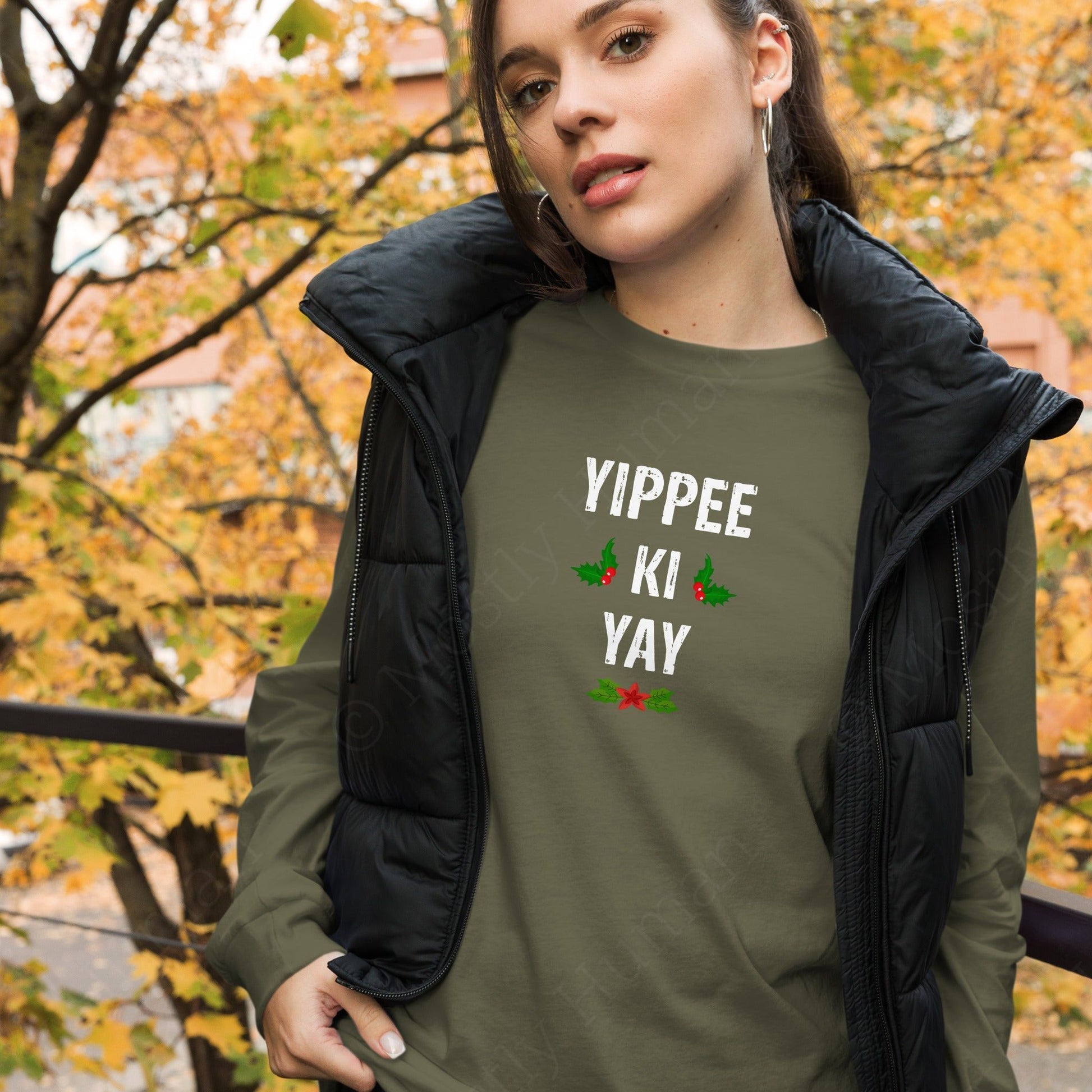 Yippee-Ki-Yay Christmas | Military Green Unisex | Mostly Human