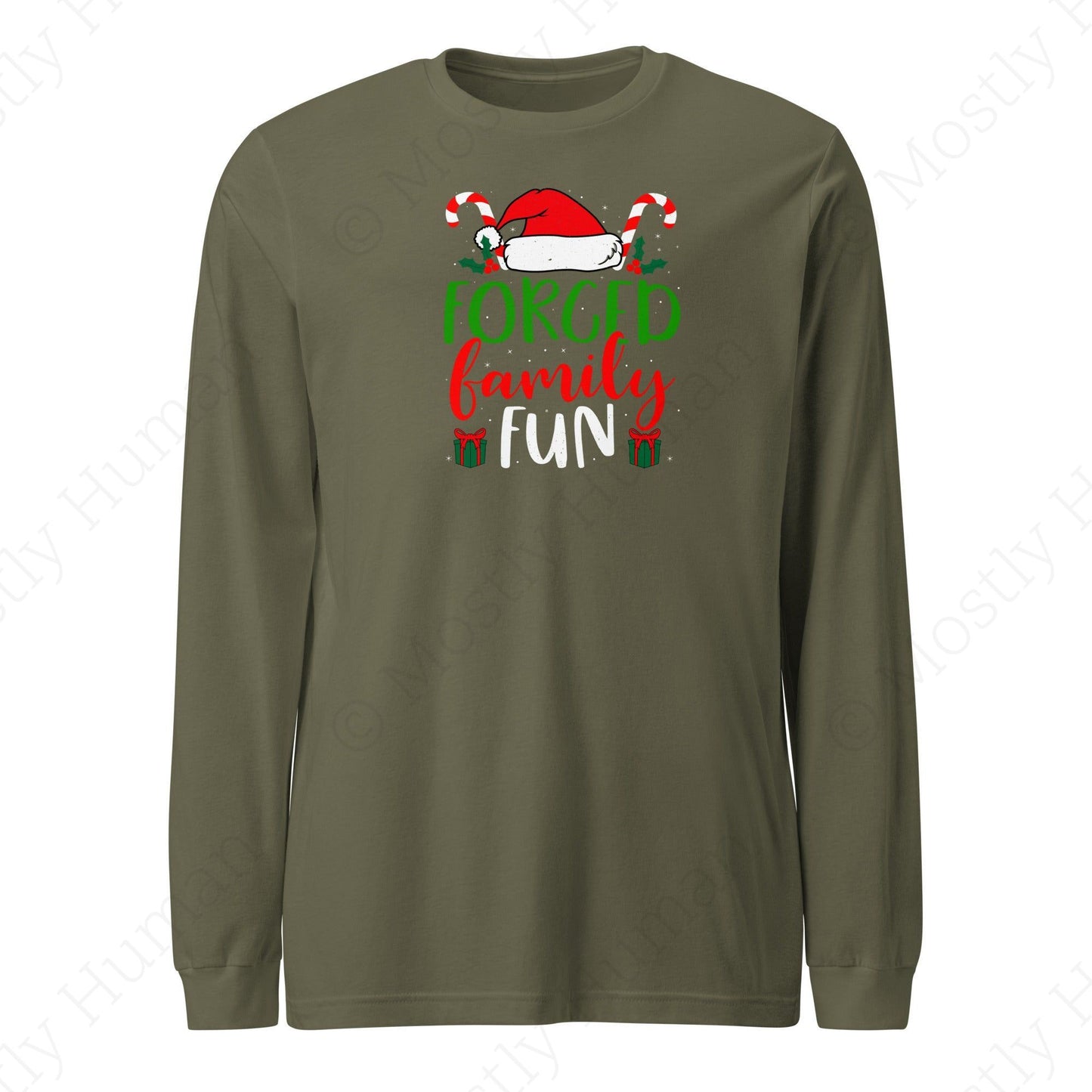 Forced Family Fun Christmas | Military Green Unisex | Mostly Human