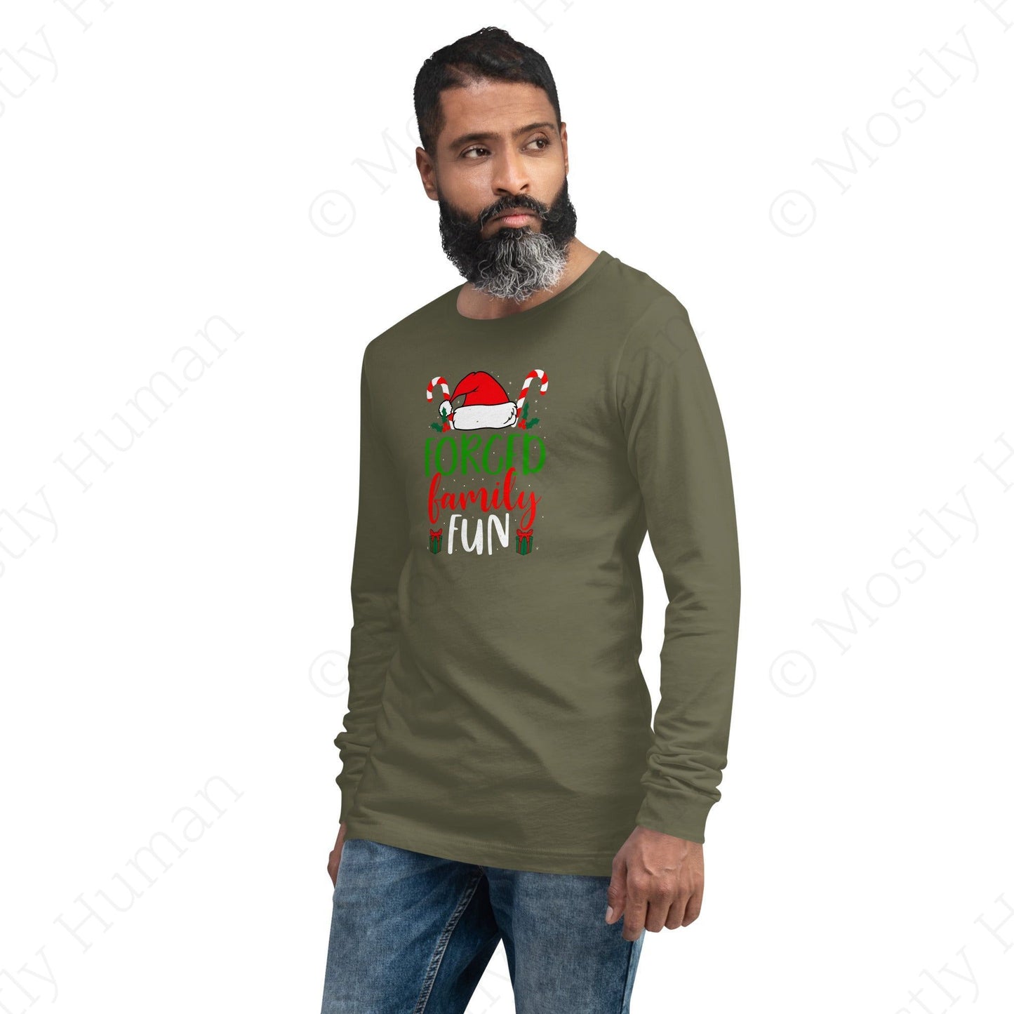 Forced Family Fun Christmas | Military Green Unisex | Mostly Human