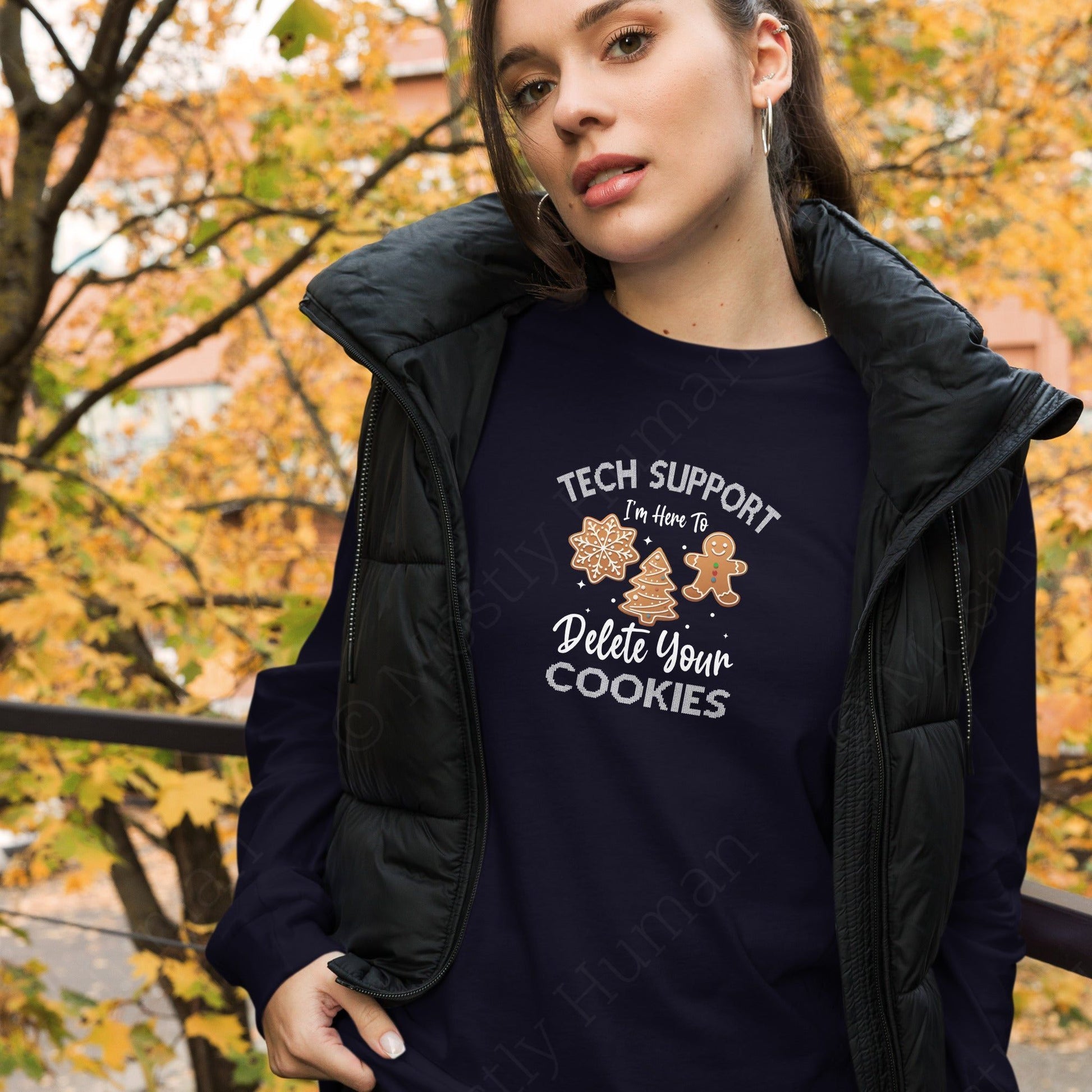 Tech Support Delete Your Cookies | Navy Unisex | Mostly Human