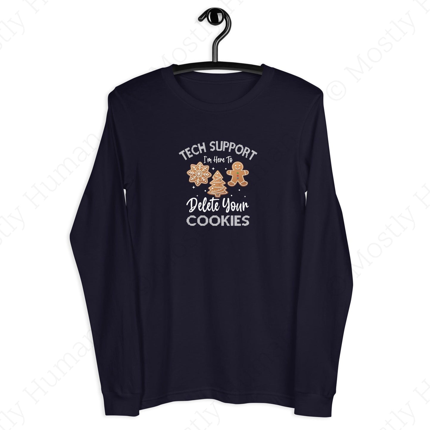 Tech Support Delete Your Cookies | Navy Unisex | Mostly Human