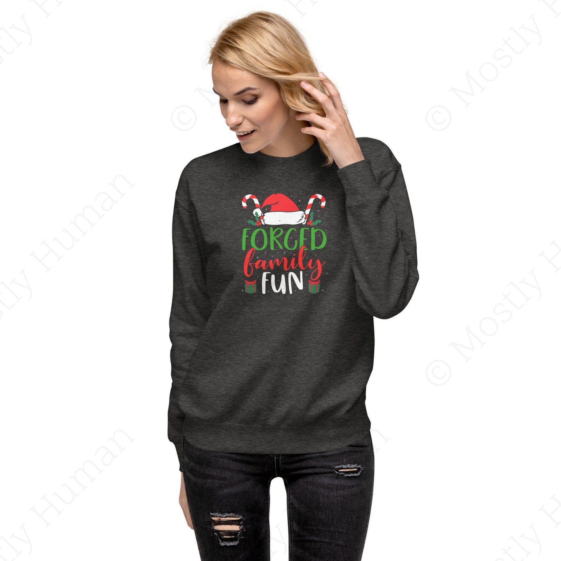 Forced Family Fun Christmas | Charcoal Heather Unisex | Mostly Human