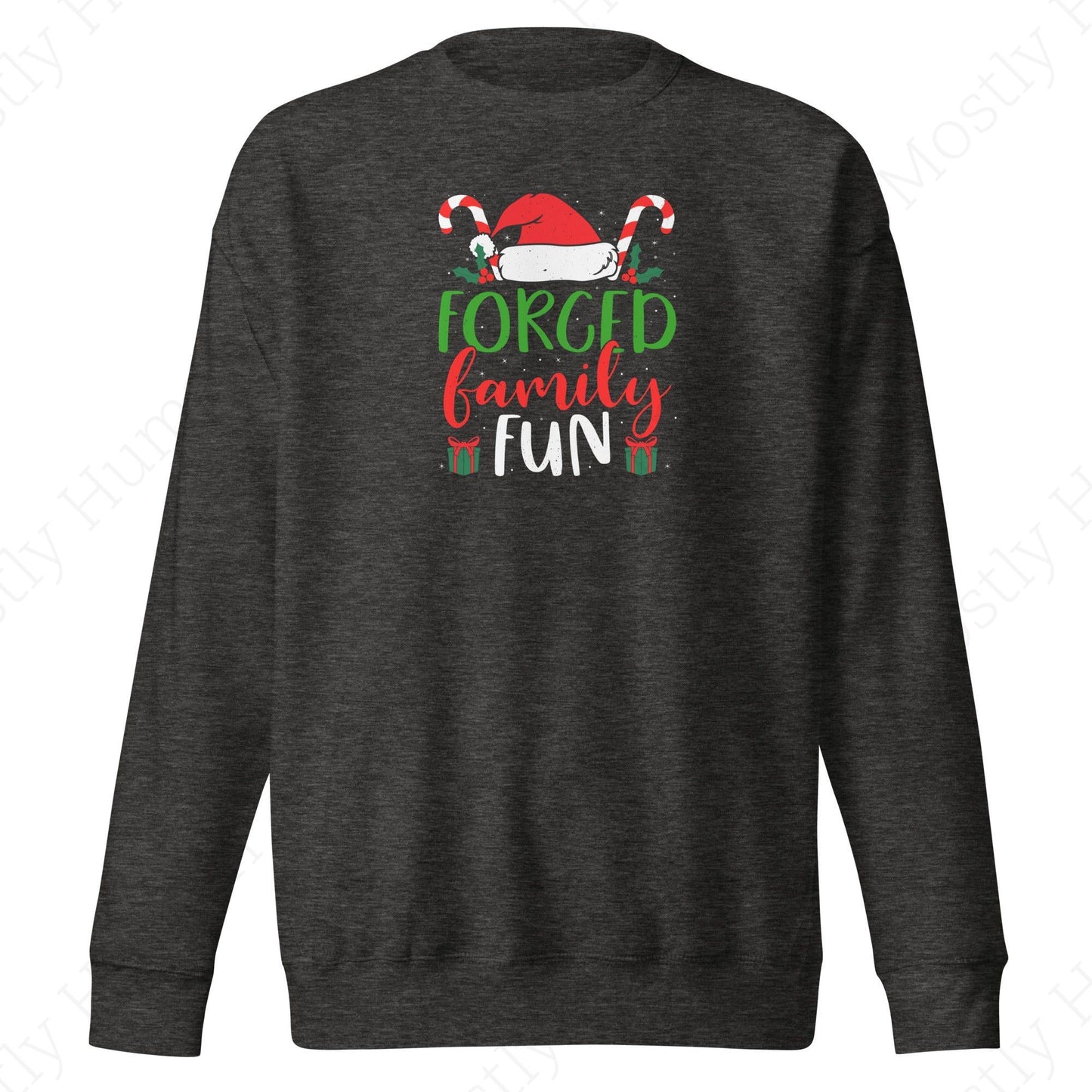 Forced Family Fun Christmas | Charcoal Heather Unisex | Mostly Human