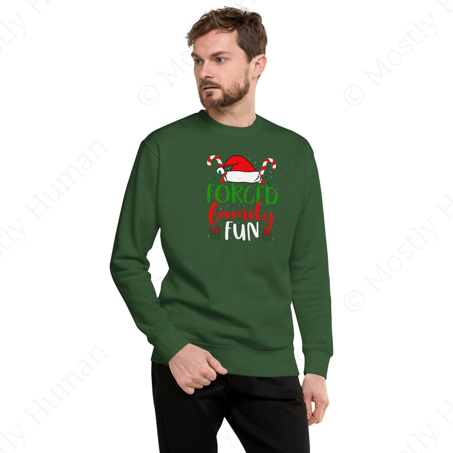 Forced Family Fun Christmas | Forest Green Unisex | Mostly Human