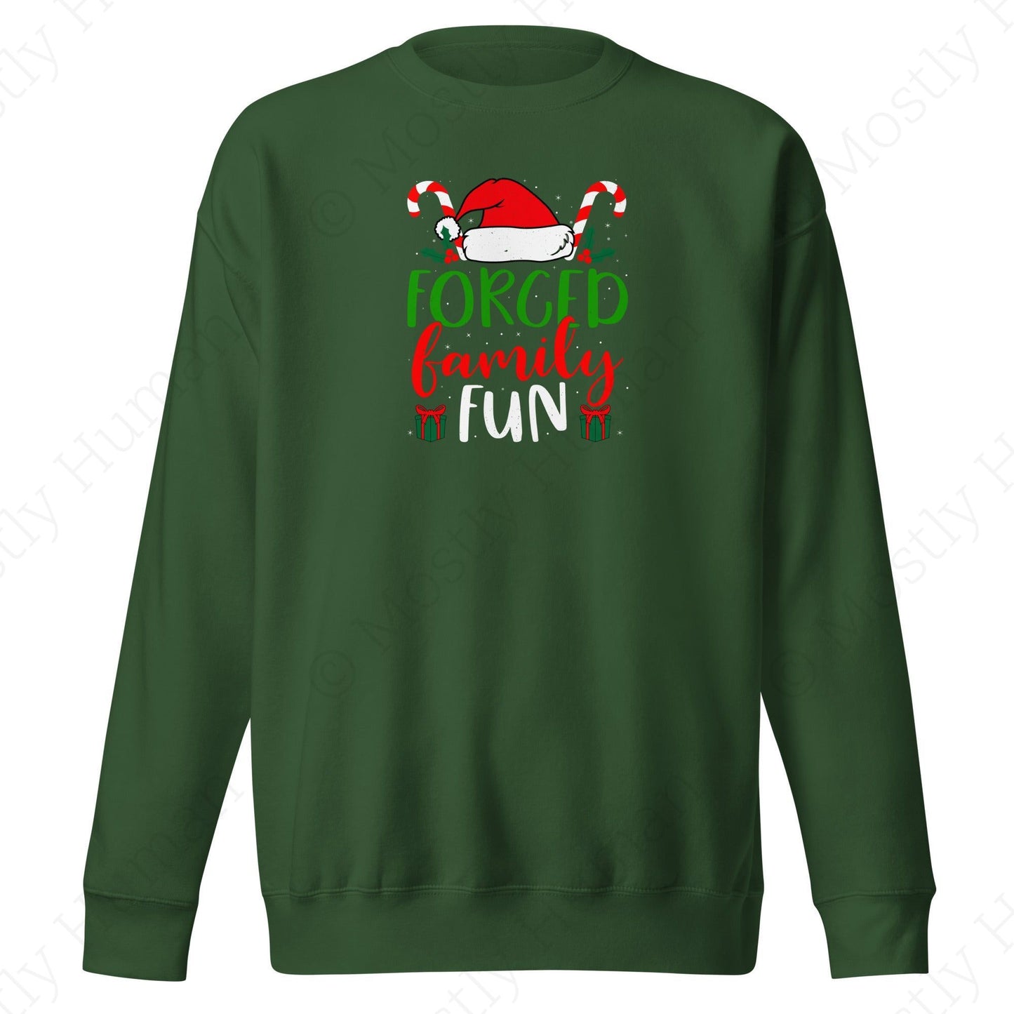 Forced Family Fun Christmas | Forest Green Unisex | Mostly Human