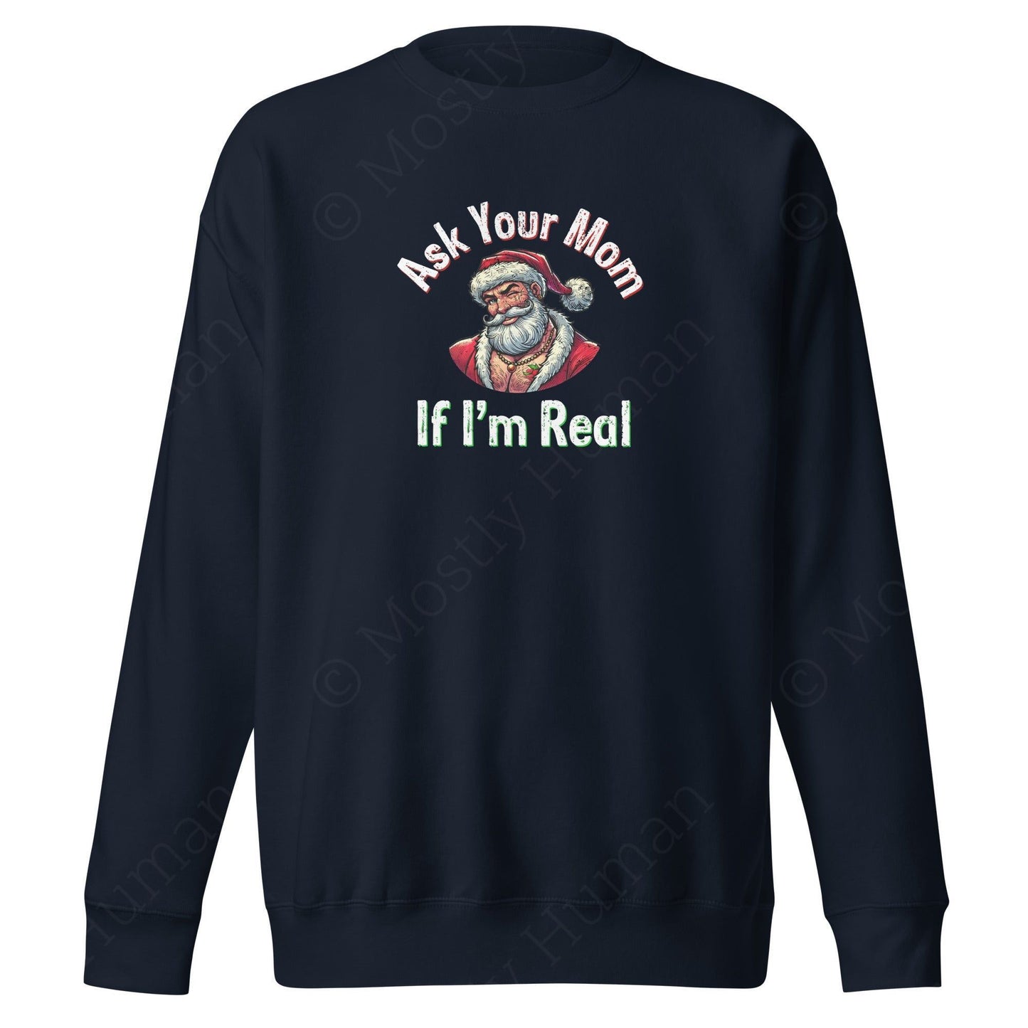 Santa - Ask Your Mom If I'm Real | Navy Blazer Unisex | Mostly Human