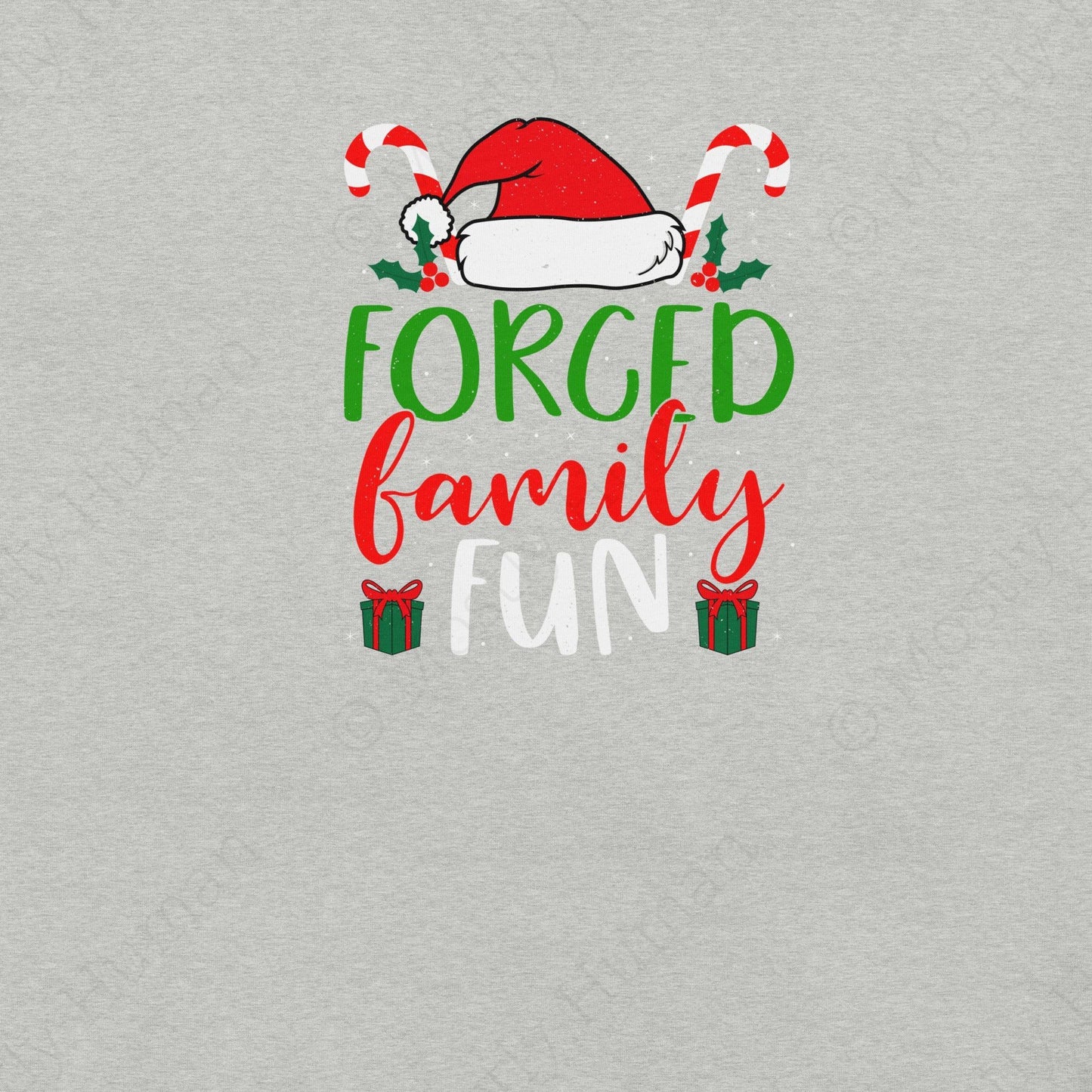 Forced Family Fun Christmas | Athletic Heather Unisex | Mostly Human