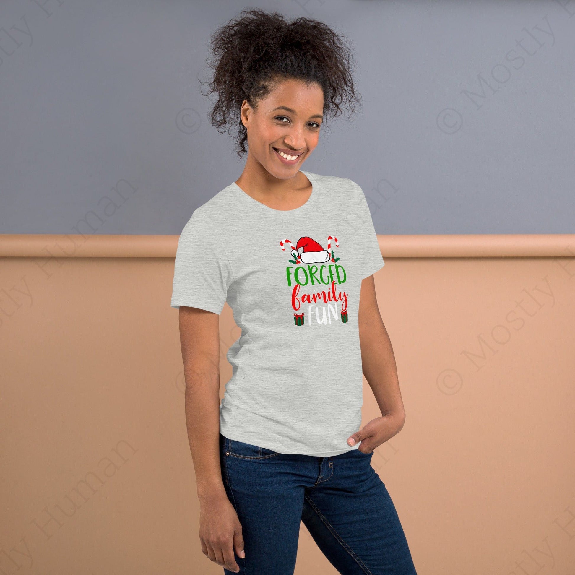 Forced Family Fun Christmas | Athletic Heather Unisex | Mostly Human