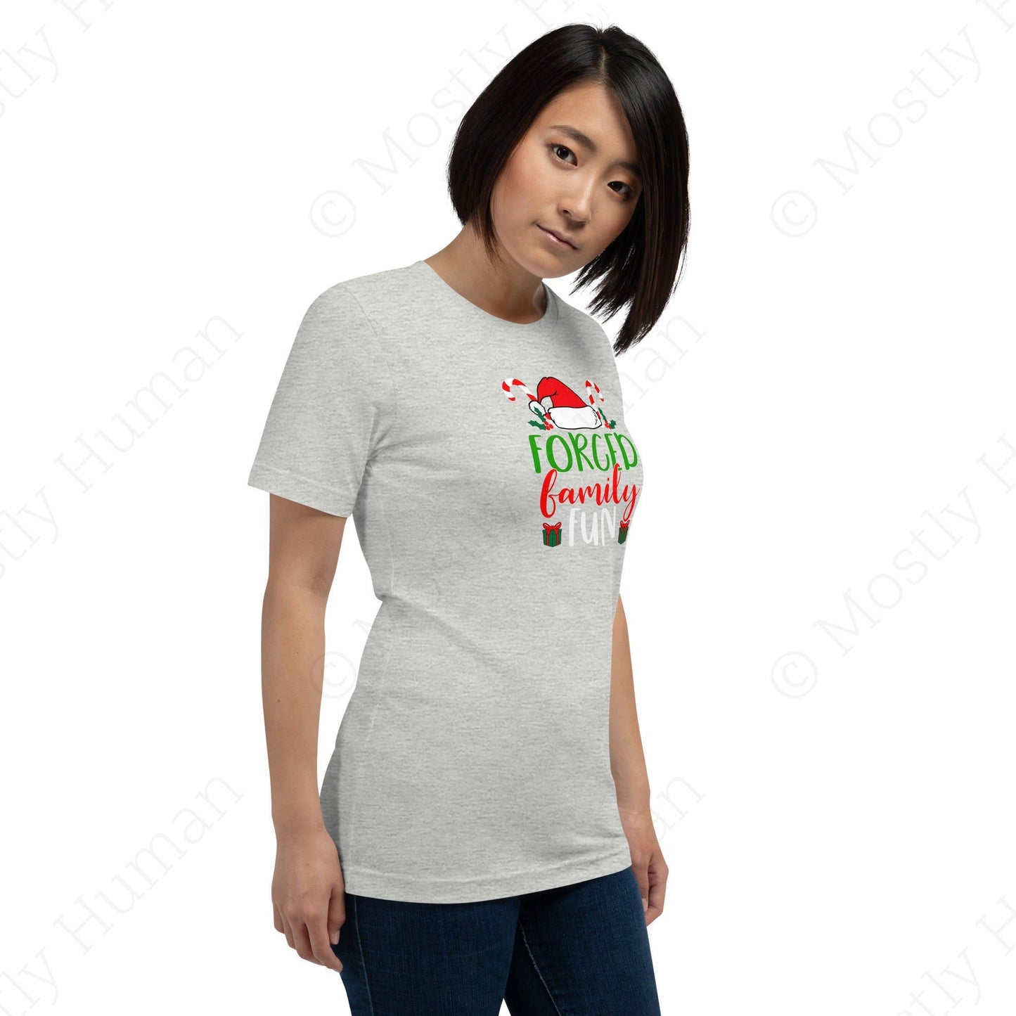 Forced Family Fun Christmas | Athletic Heather Unisex | Mostly Human