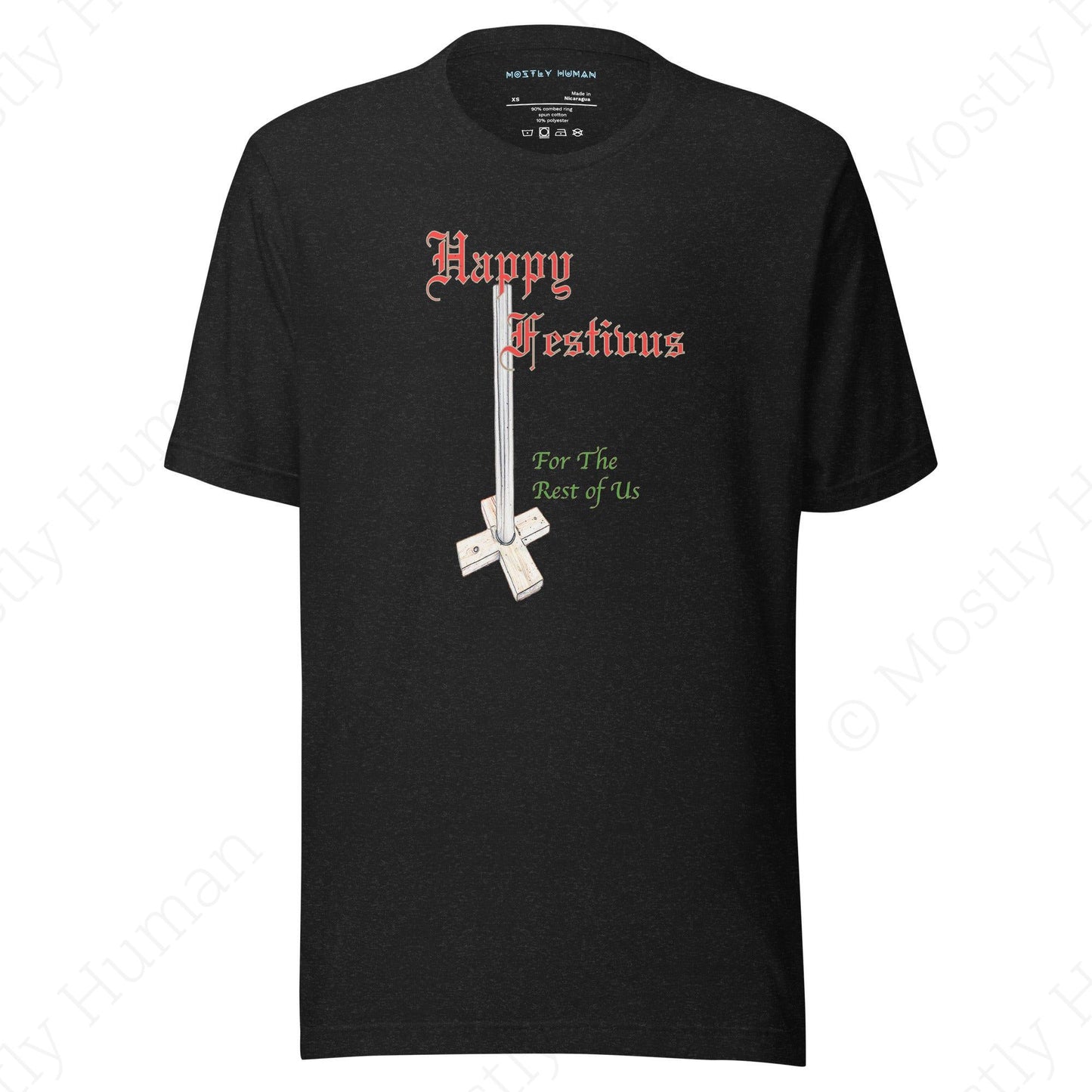 Happy Festivus | Black Heather Unisex | Mostly Human